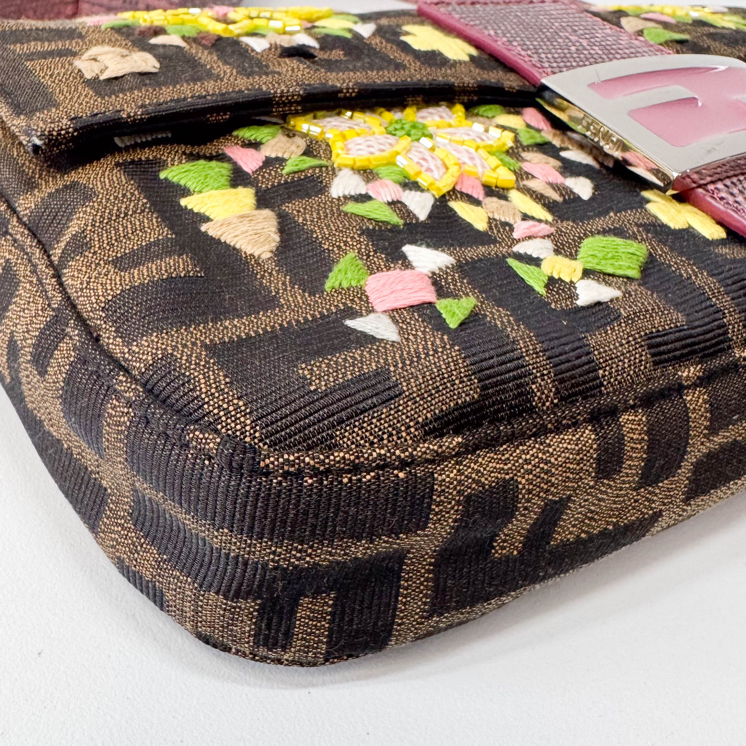 Baguette Zucca Beaded Multi Floral Shoulder Bag