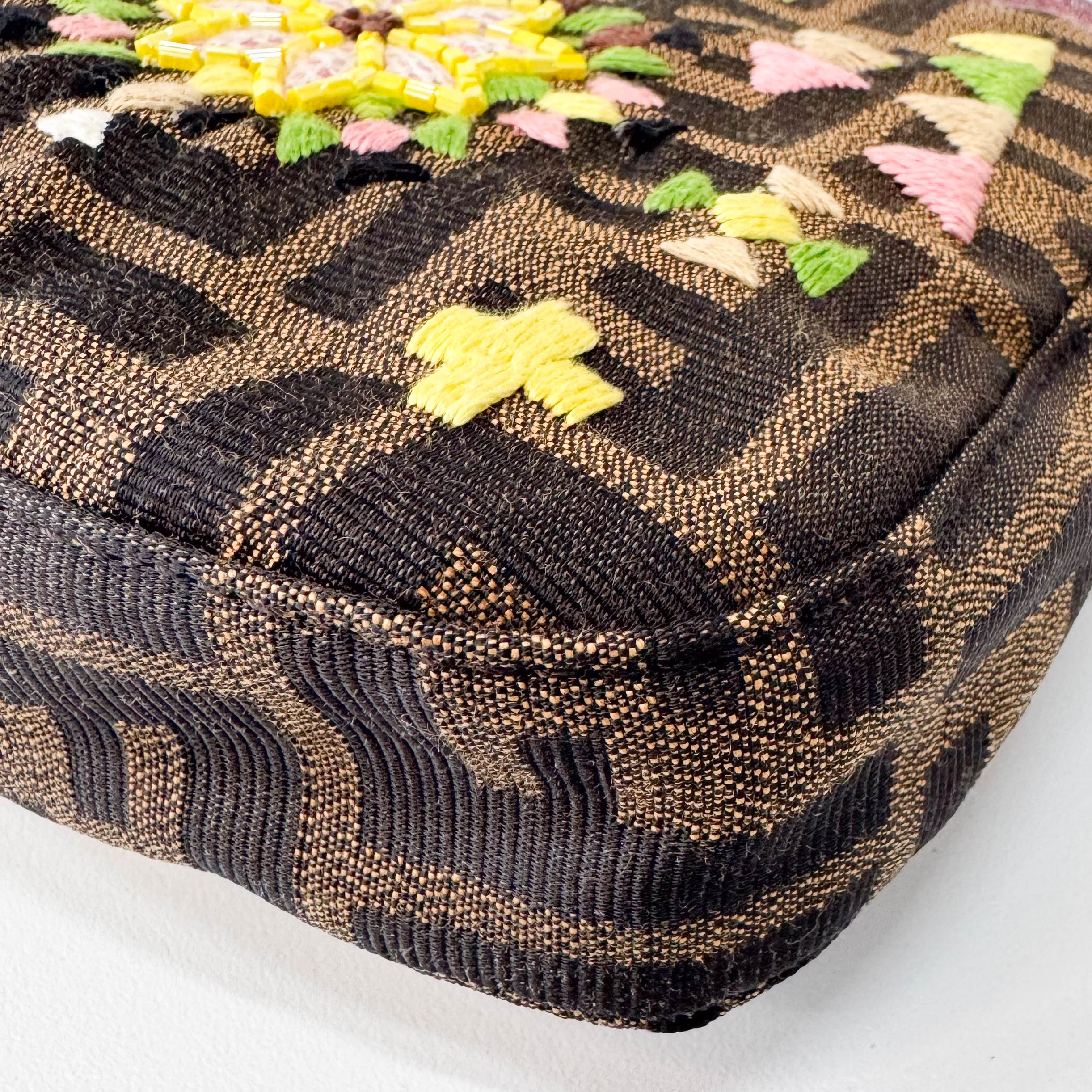 Baguette Zucca Beaded Multi Floral Shoulder Bag