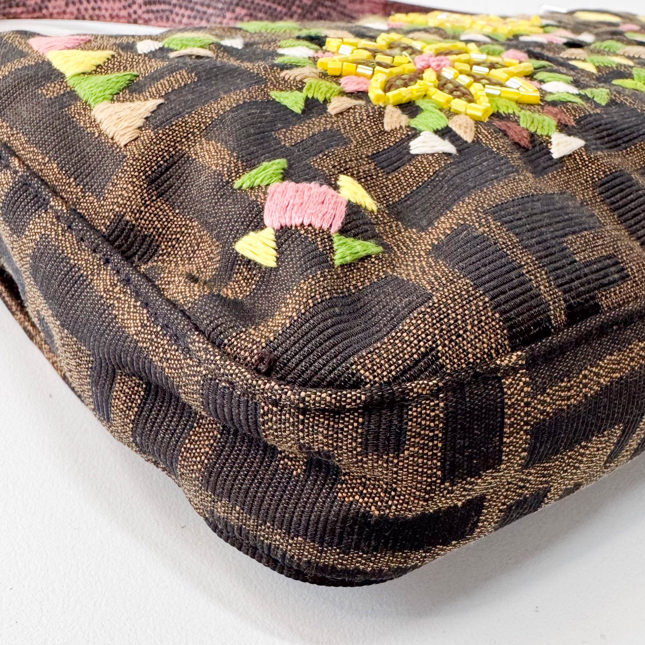 Baguette Zucca Beaded Multi Floral Shoulder Bag