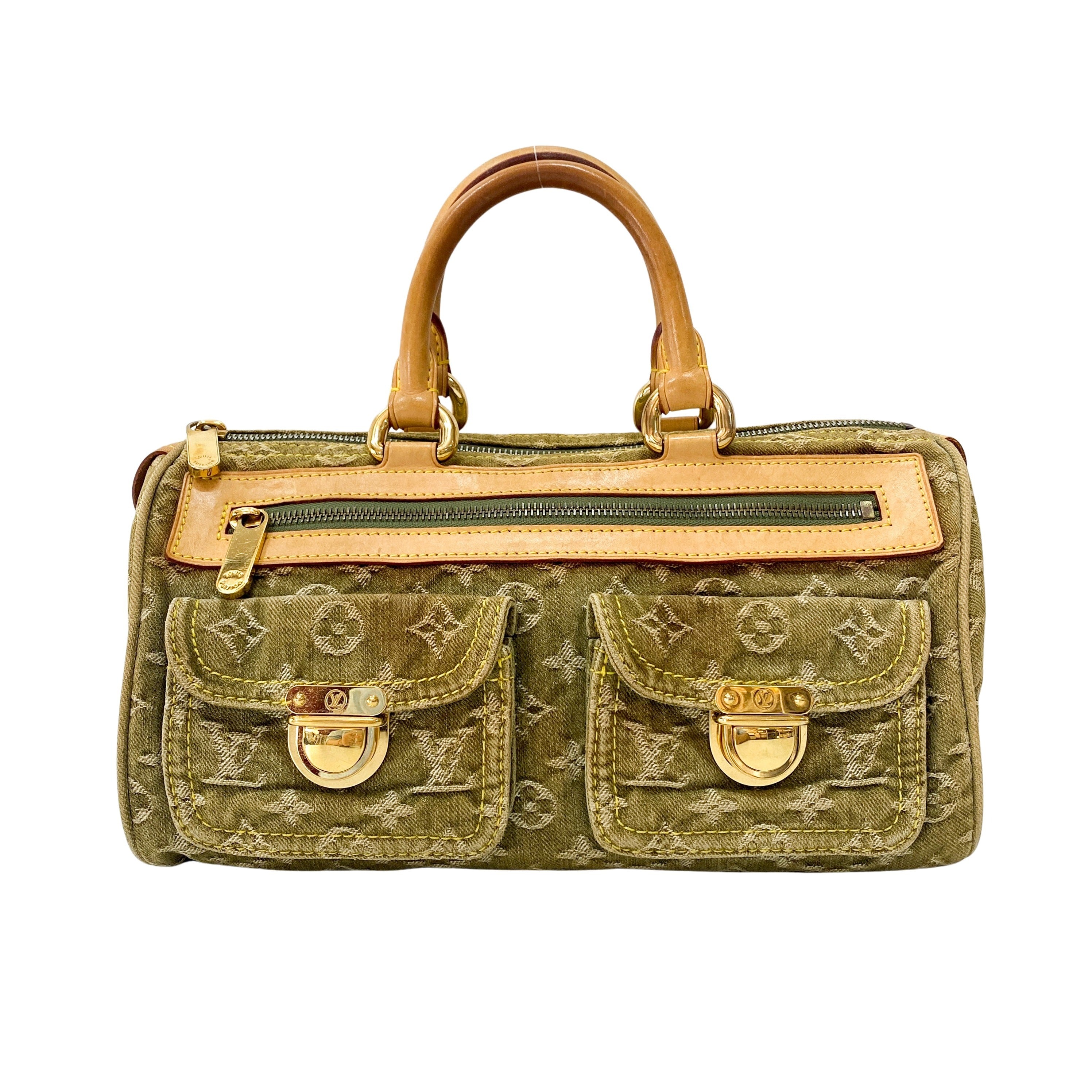 Green Denim Monogram Neo Speedy Handbag