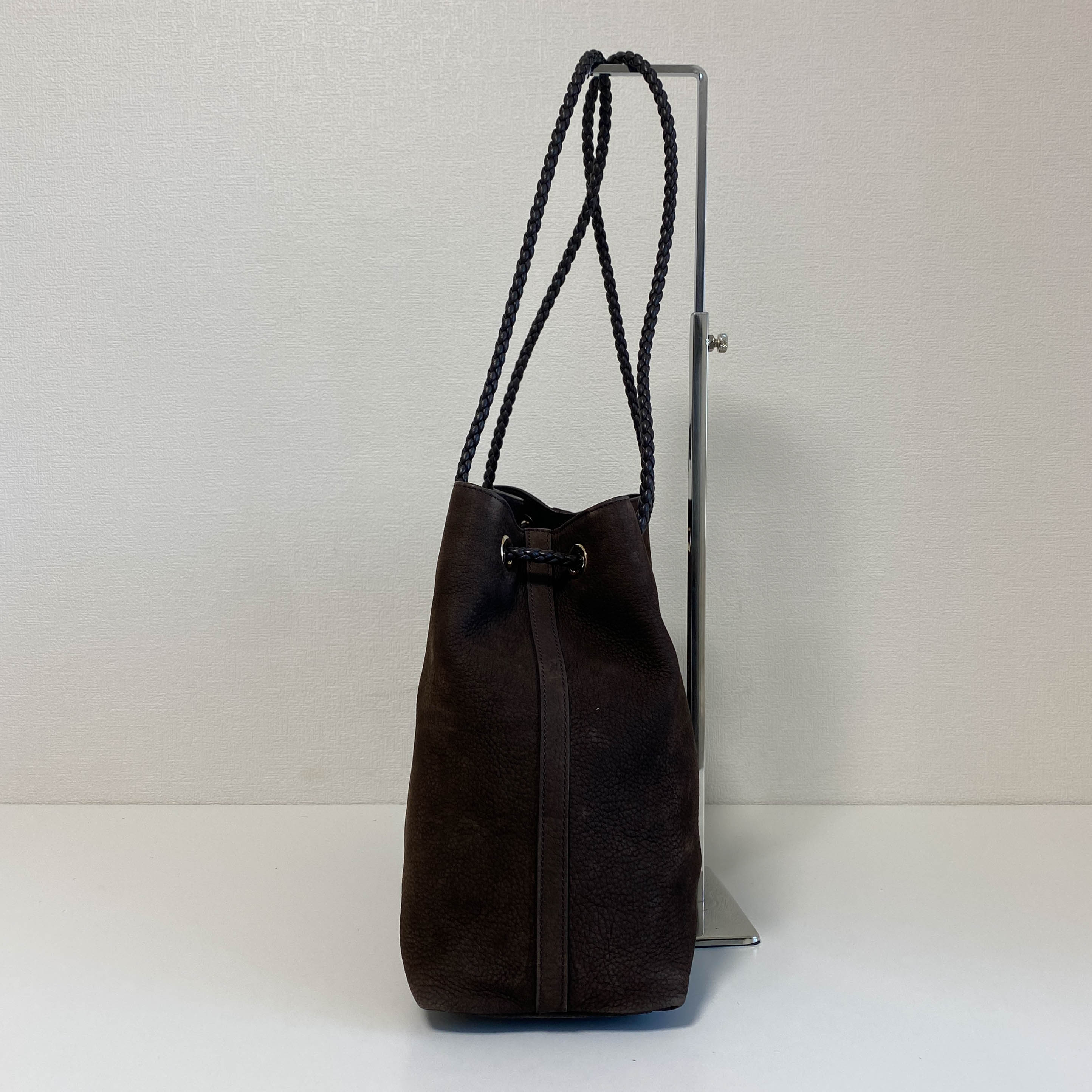 Brown Nubuck Leather Shoulder Bag