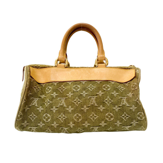 Green Denim Monogram Neo Speedy Handbag