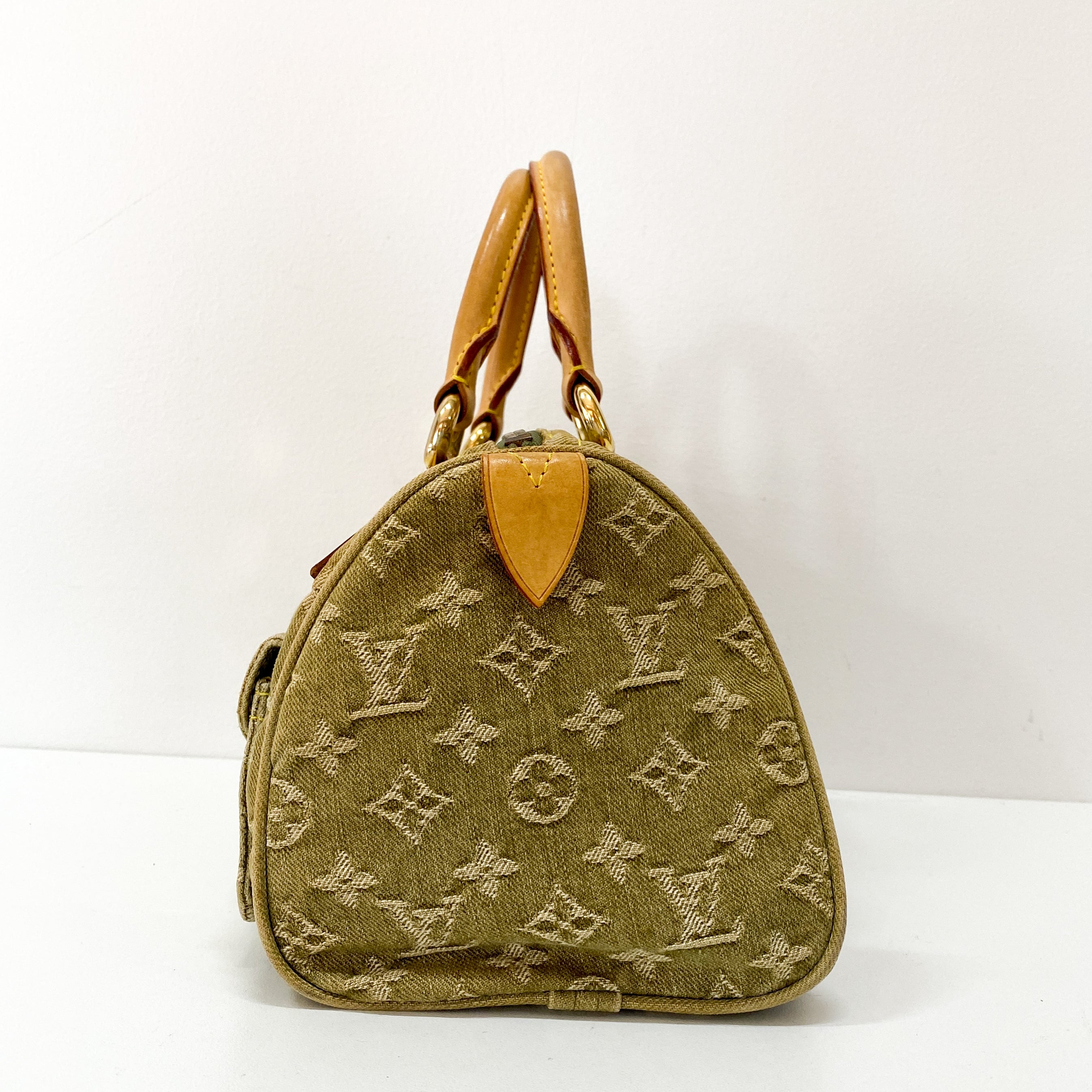 Green Denim Monogram Neo Speedy Handbag