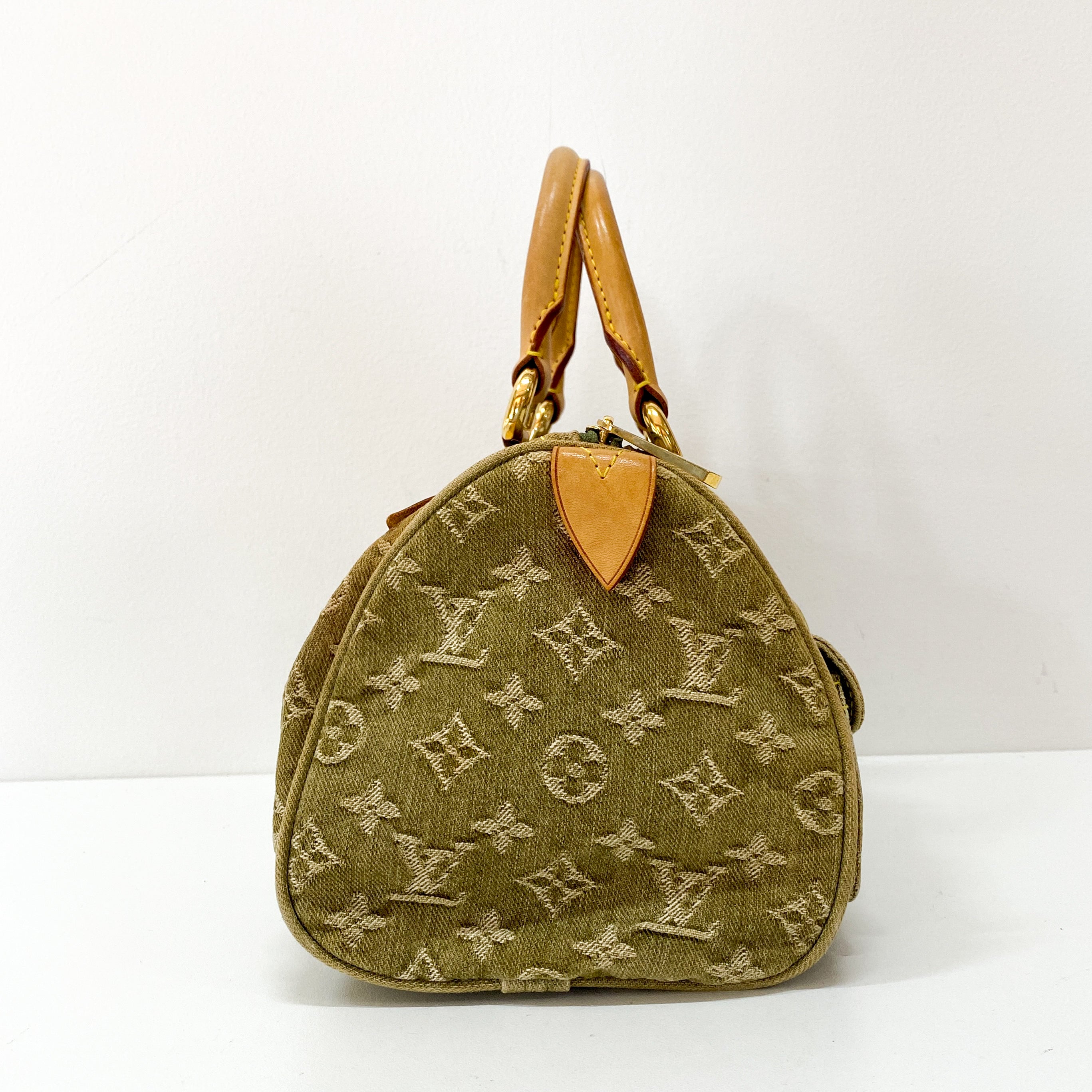 Green Denim Monogram Neo Speedy Handbag