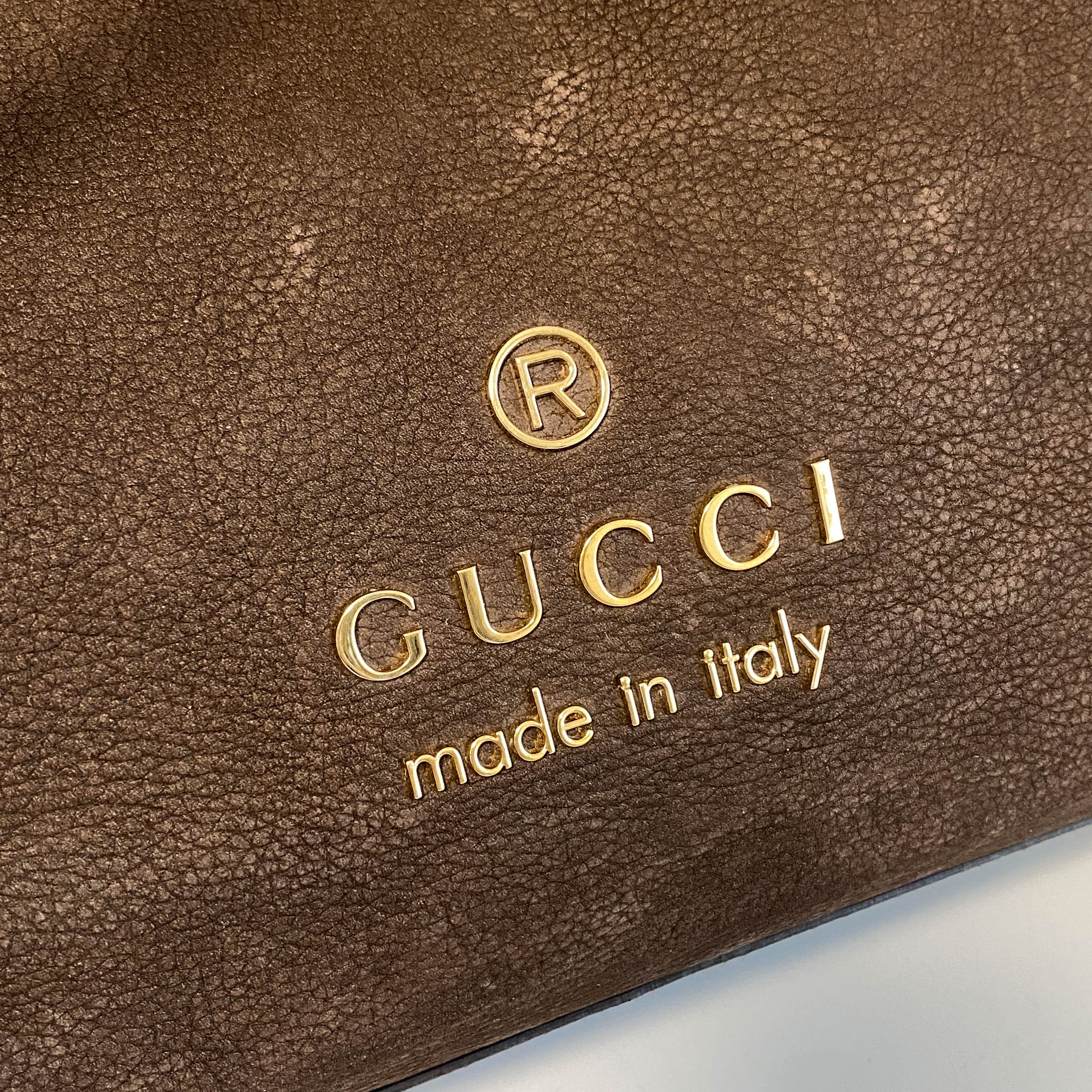 Brown Nubuck Leather Shoulder Bag