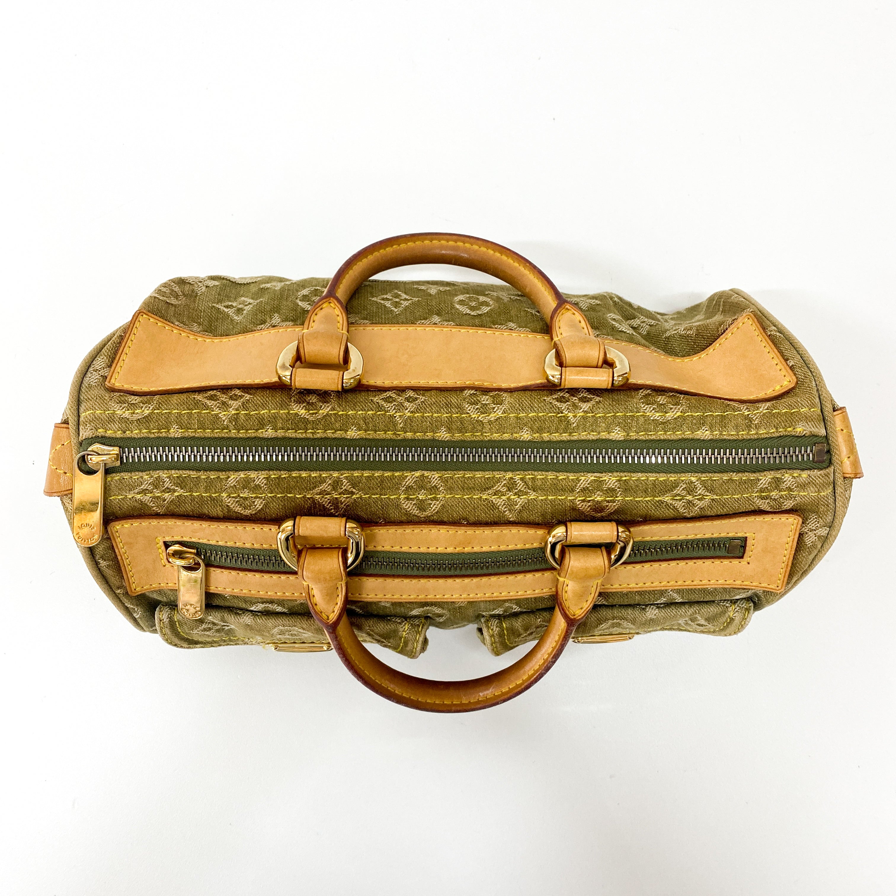 Green Denim Monogram Neo Speedy Handbag