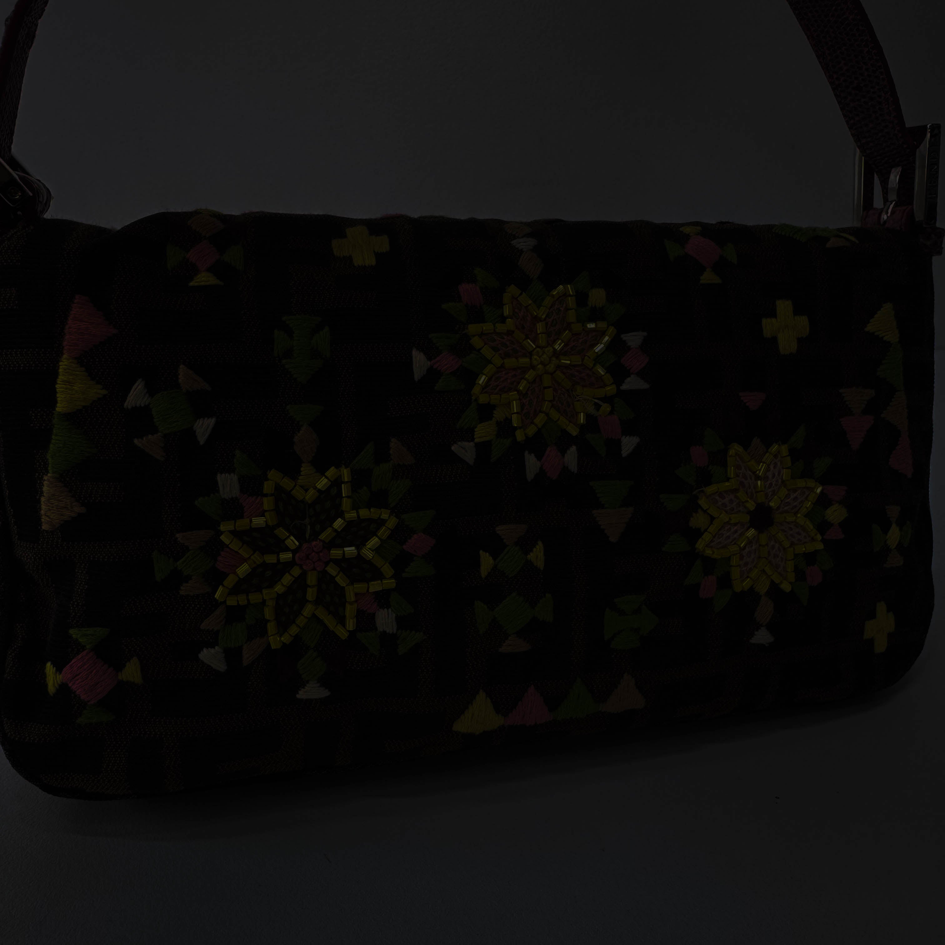 Baguette Zucca Beaded Multi Floral Shoulder Bag