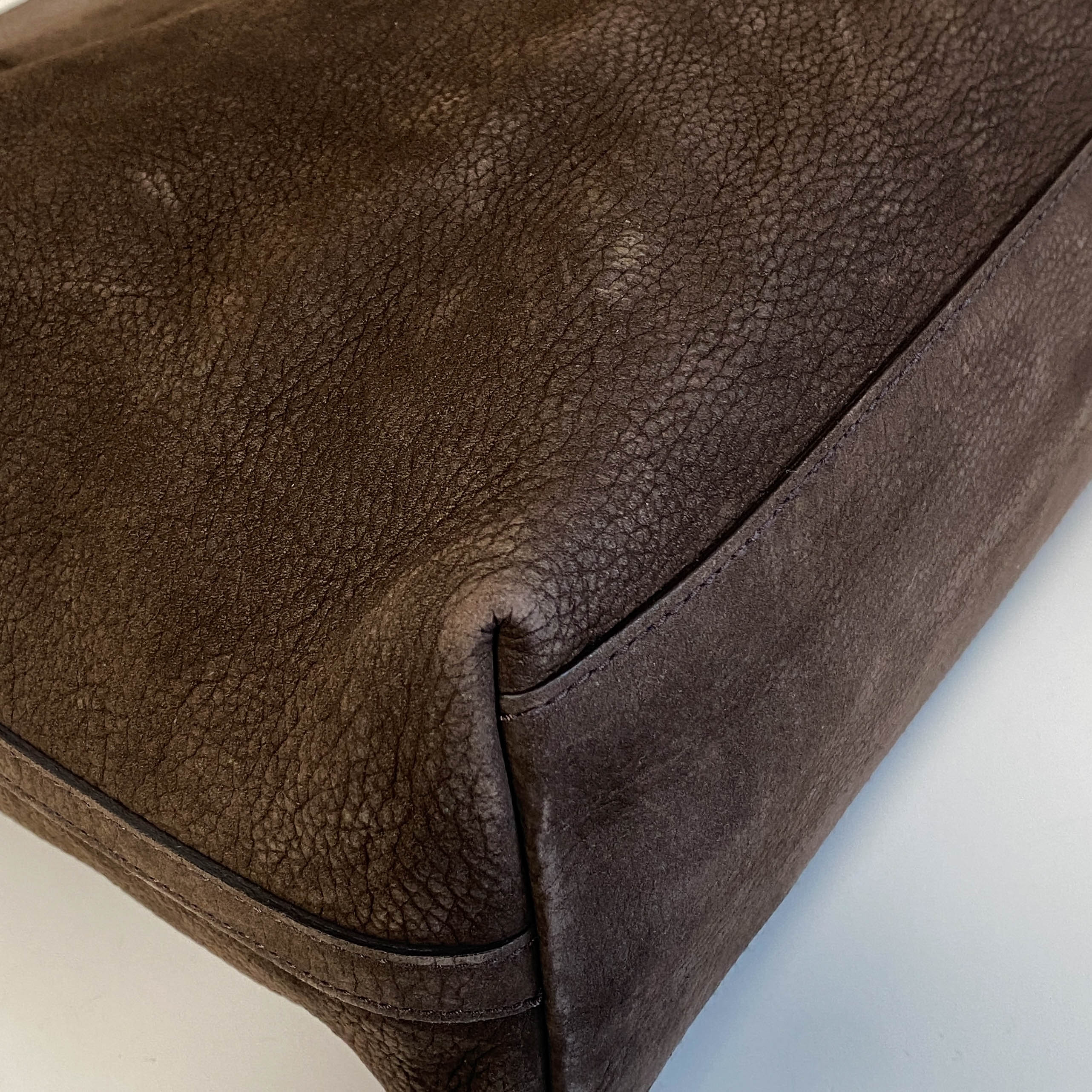 Brown Nubuck Leather Shoulder Bag