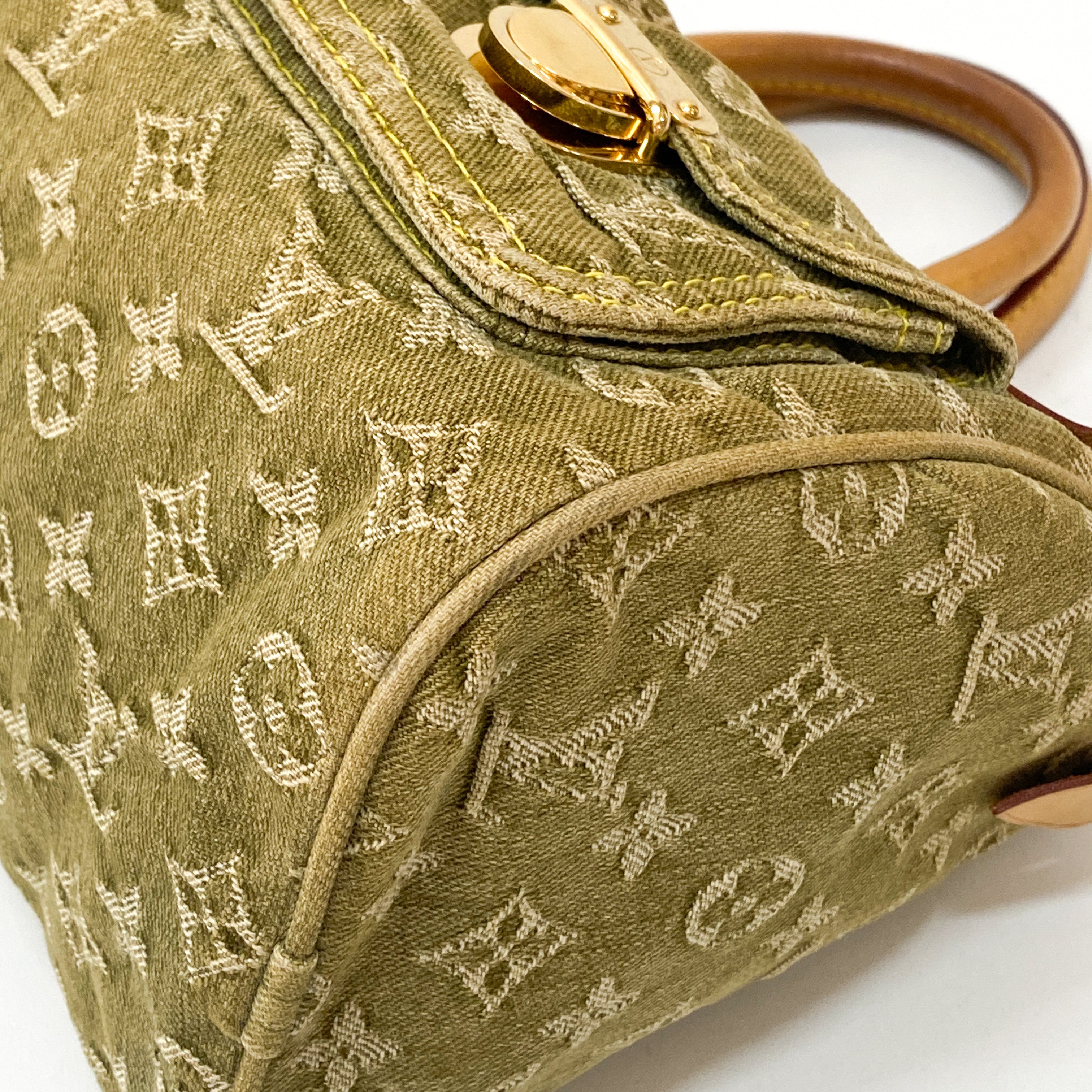 Green Denim Monogram Neo Speedy Handbag
