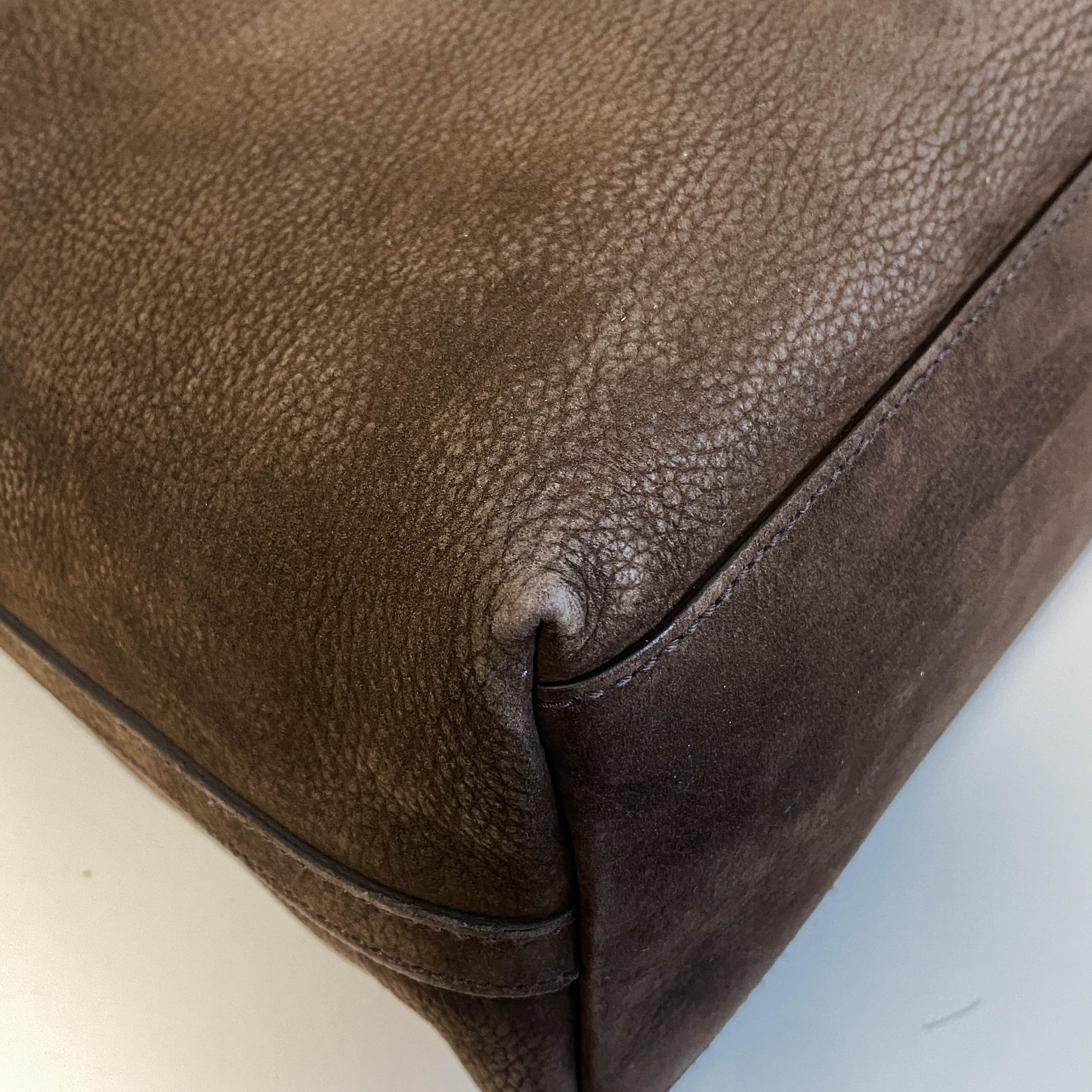 Brown Nubuck Leather Shoulder Bag