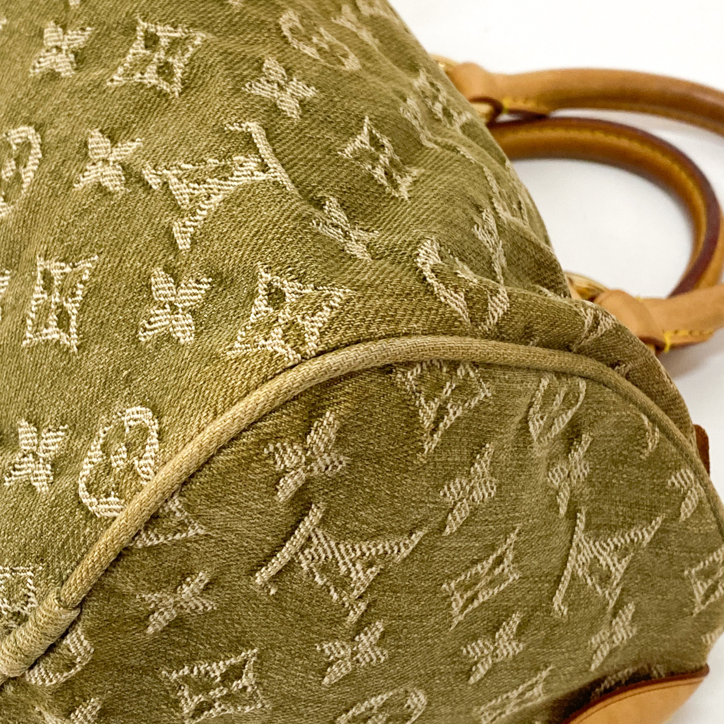 Green Denim Monogram Neo Speedy Handbag