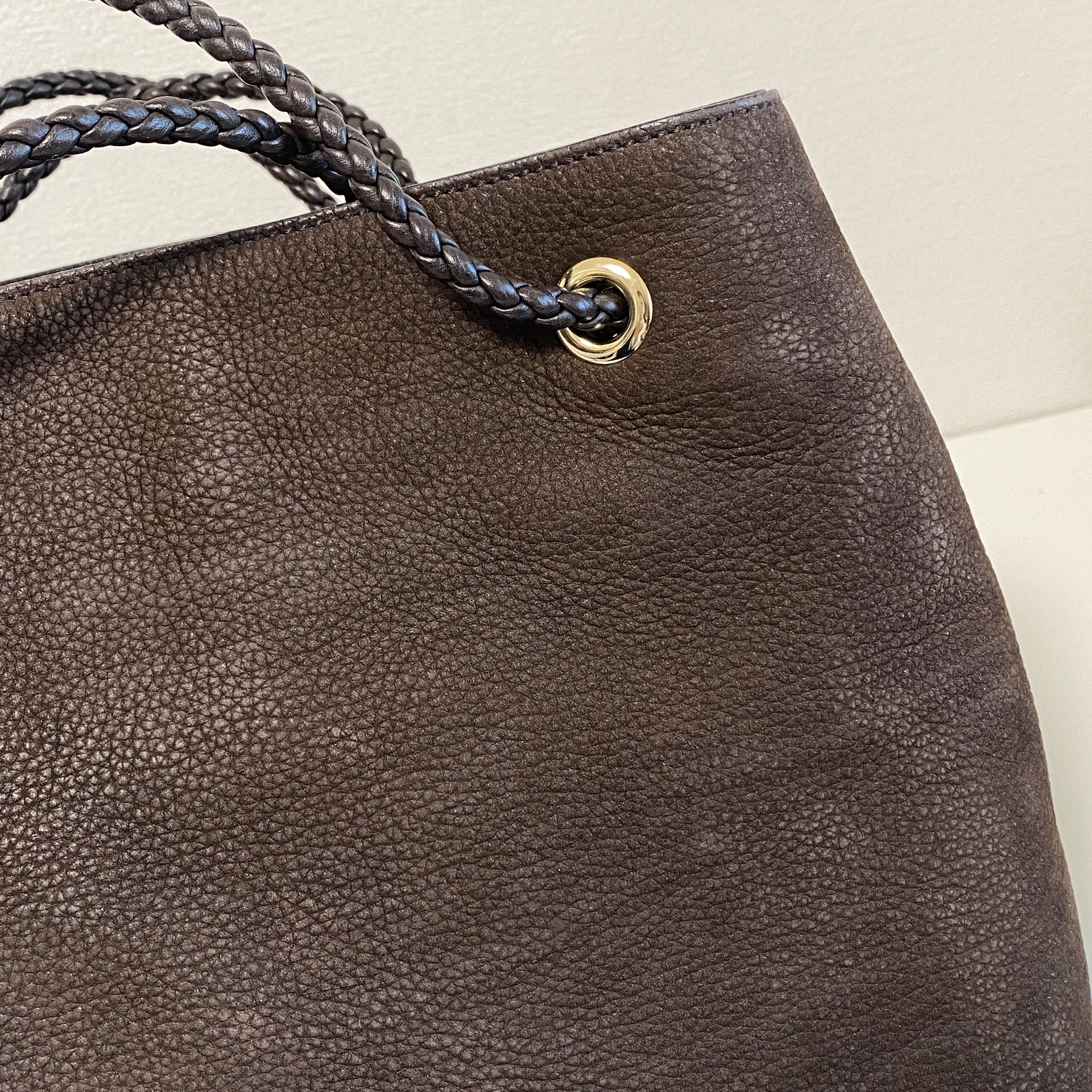 Brown Nubuck Leather Shoulder Bag