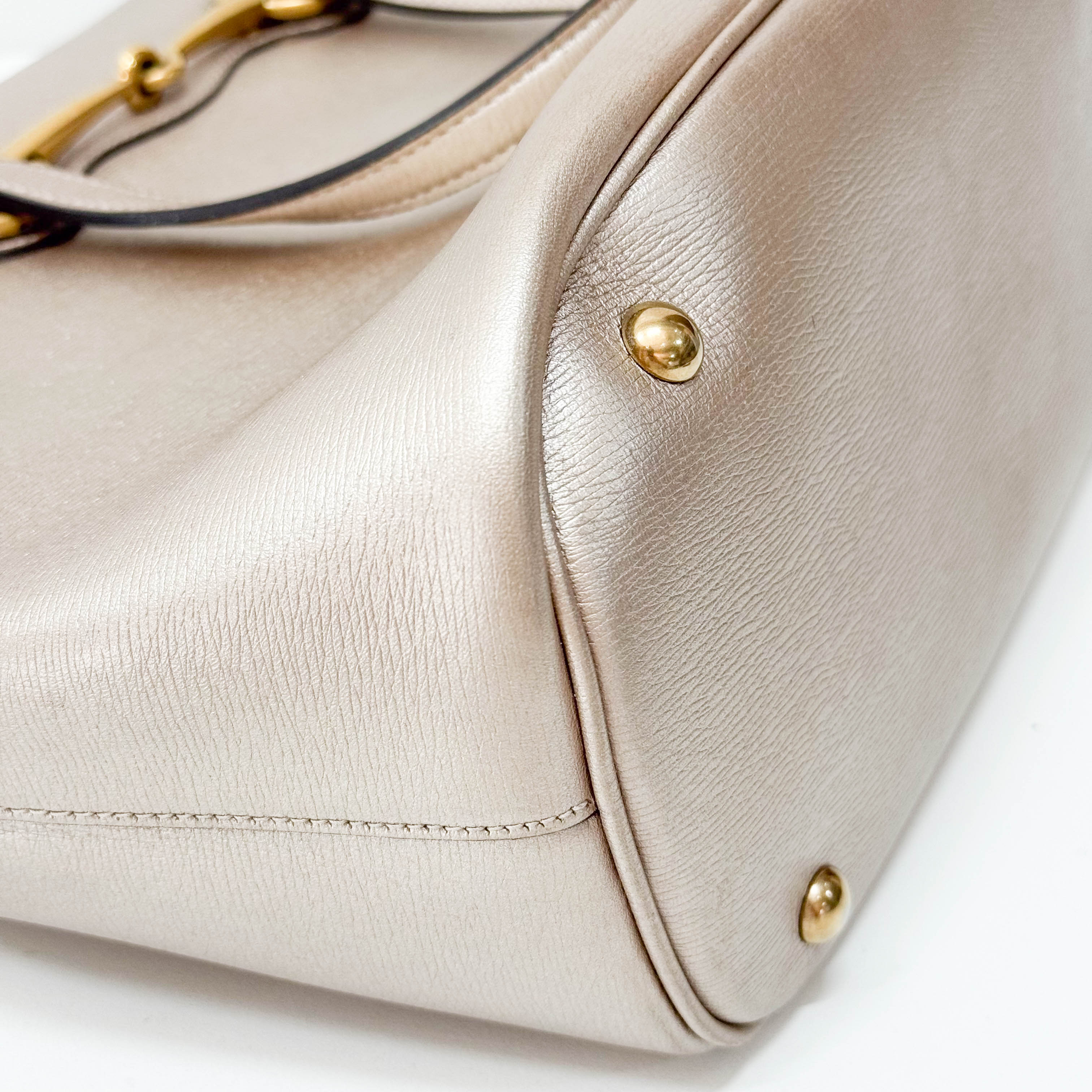 Horsebit Rosegold Leather Two Way Bag