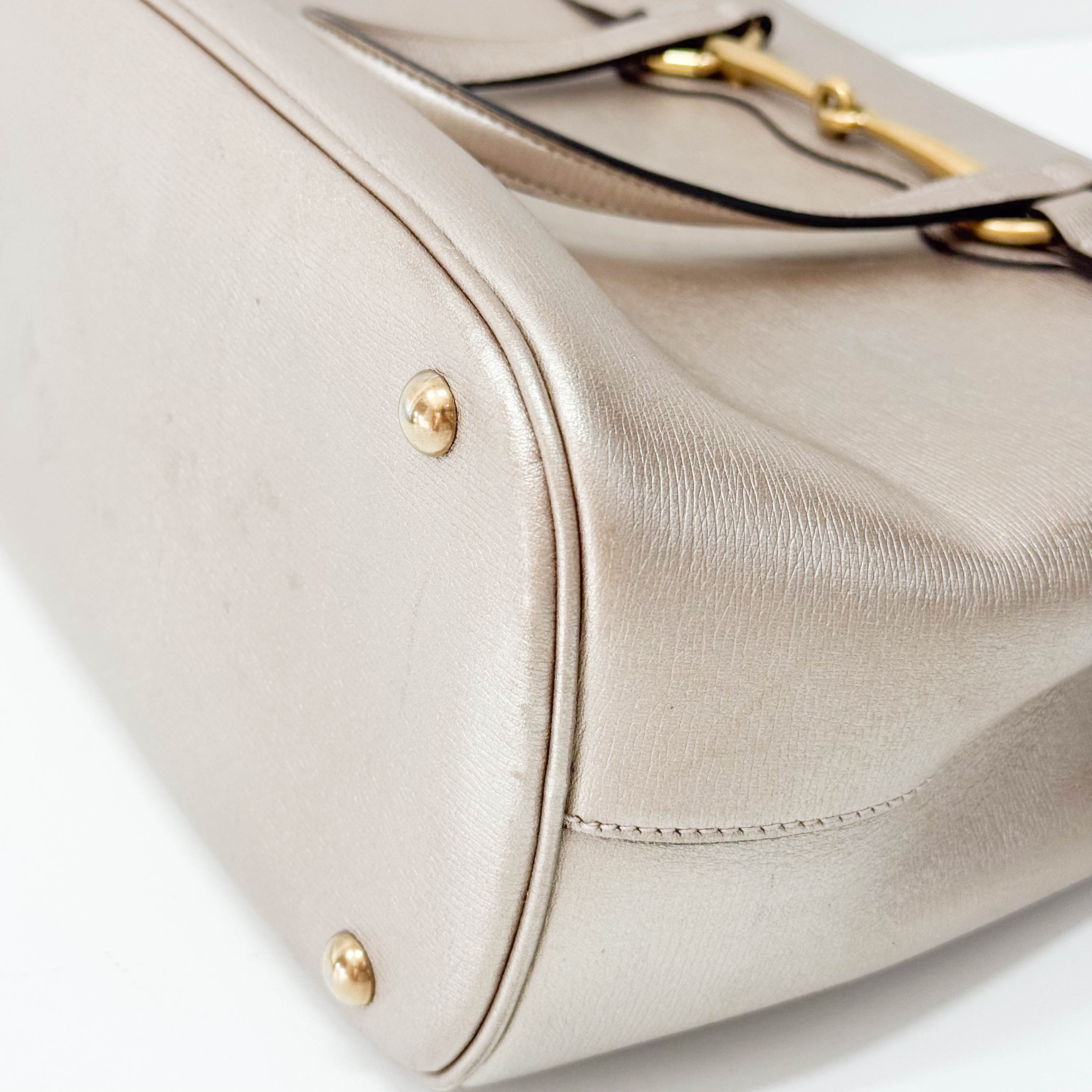 Horsebit Rosegold Leather Two Way Bag