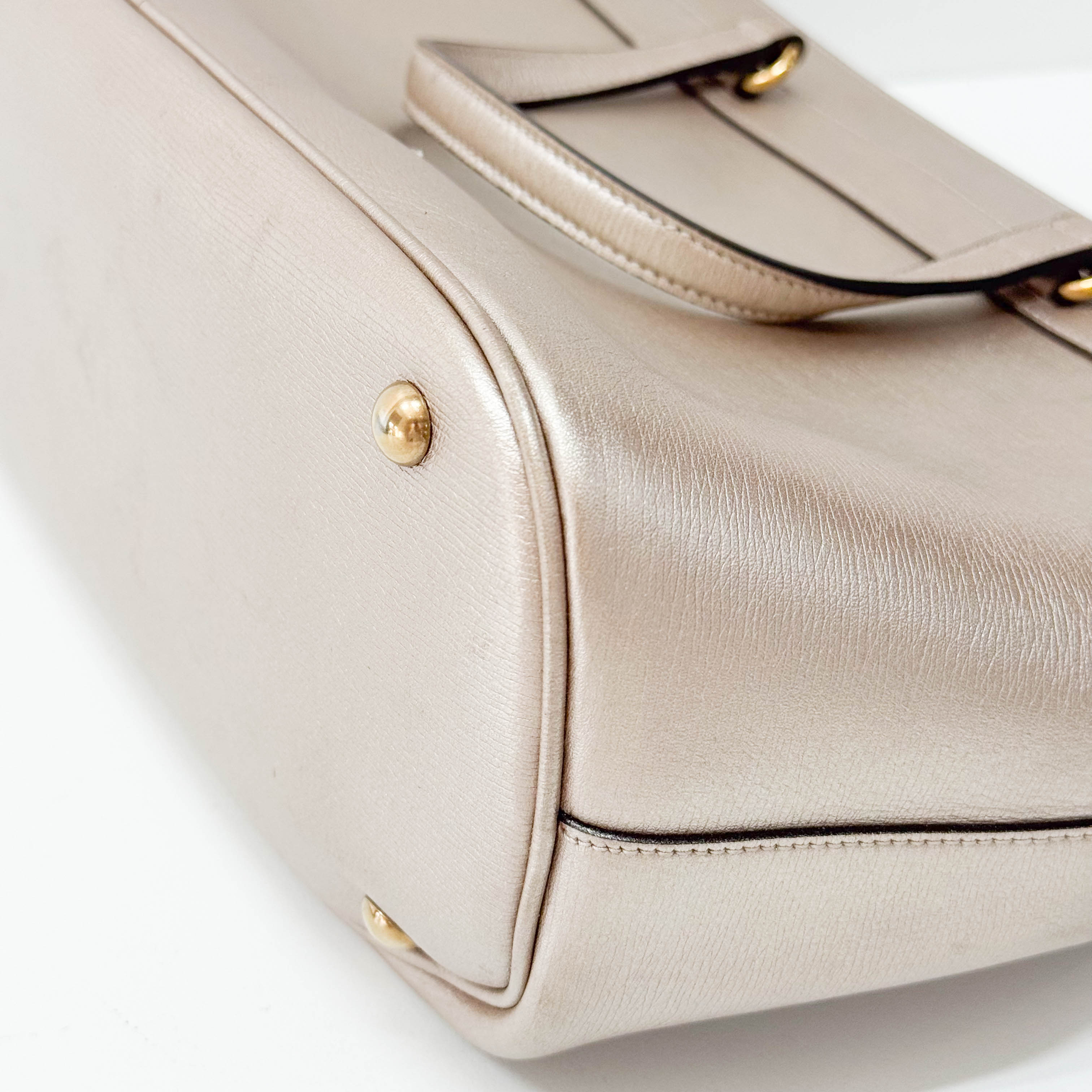 Horsebit Rosegold Leather Two Way Bag