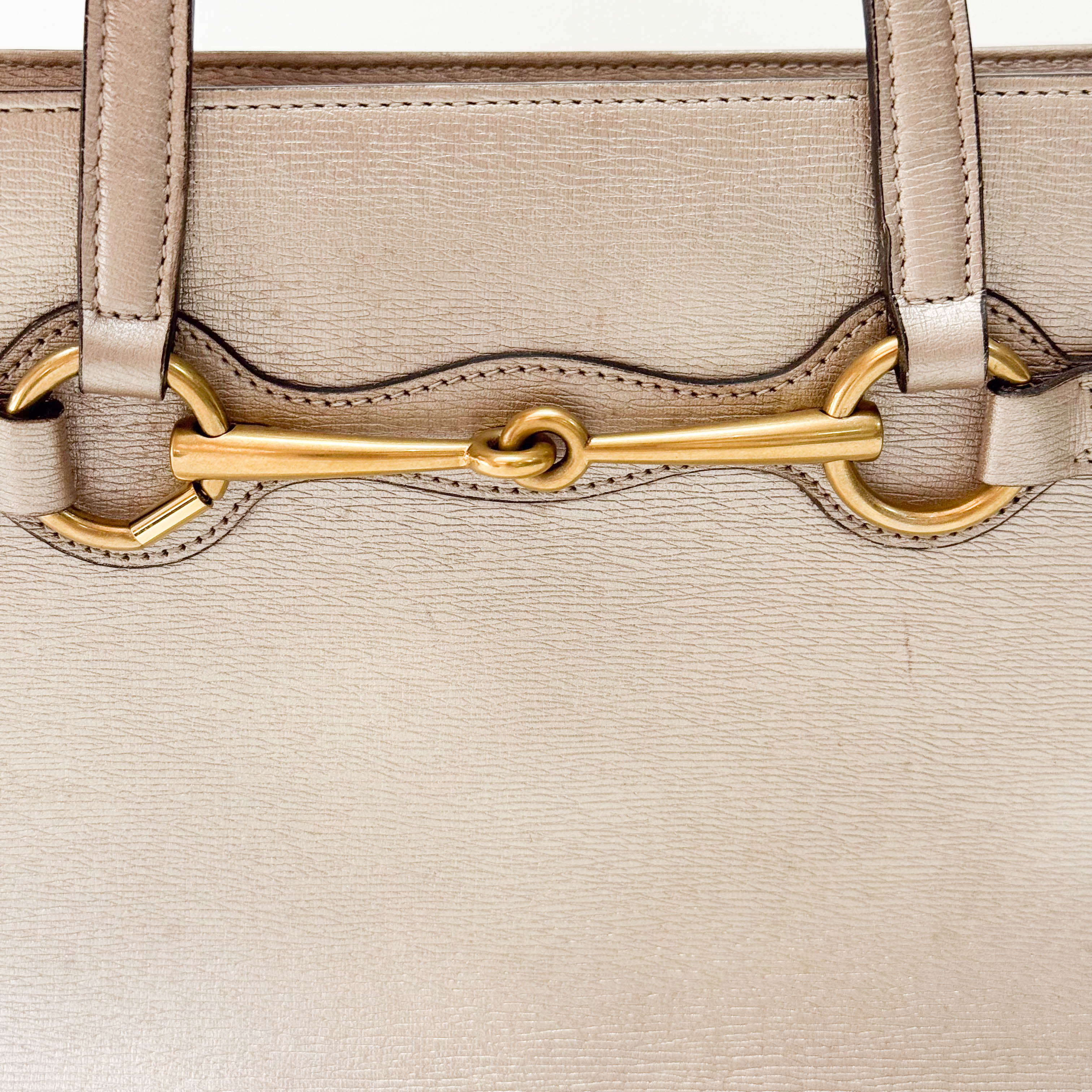 Horsebit Rosegold Leather Two Way Bag