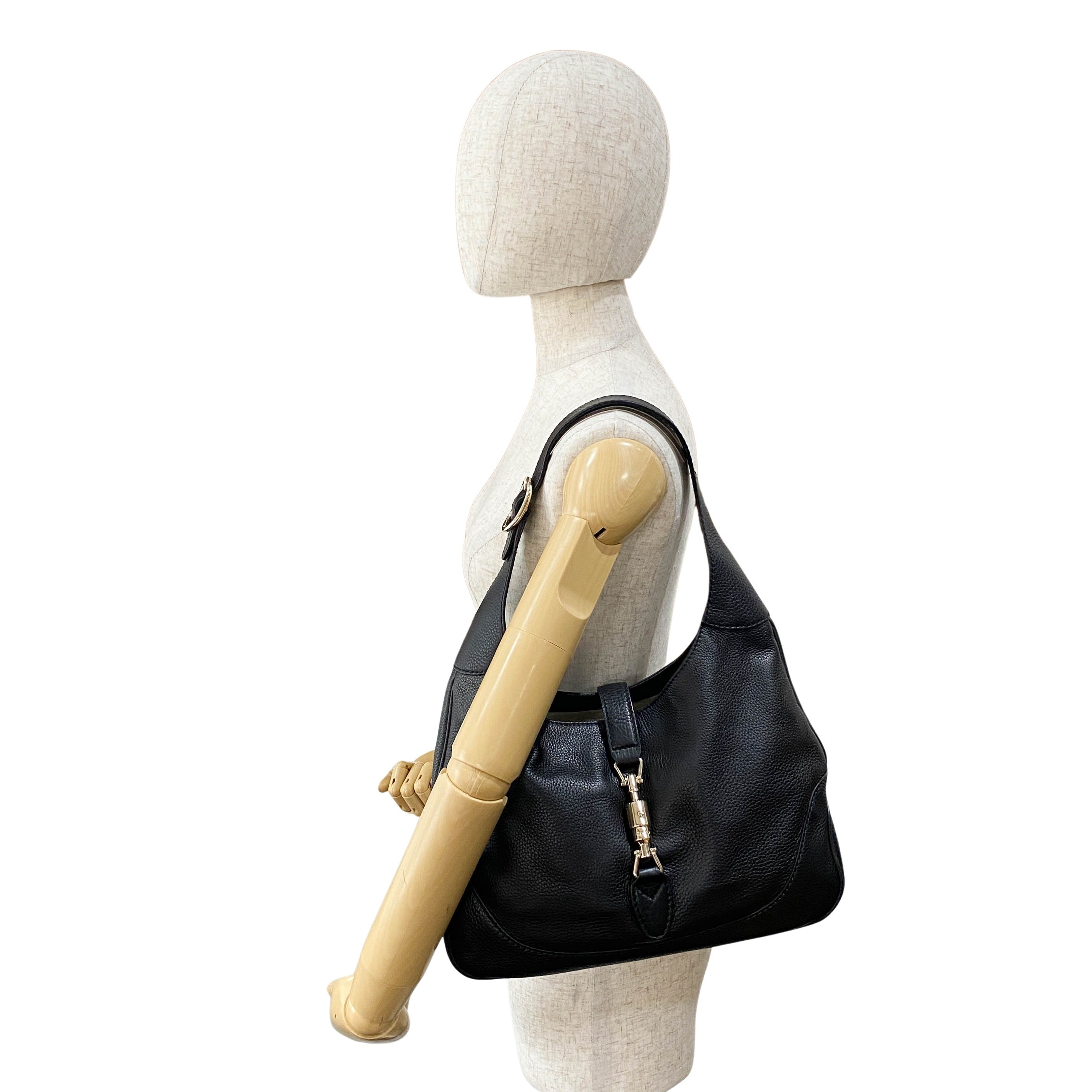 New Jackie Leather Black  Shoulder Bag