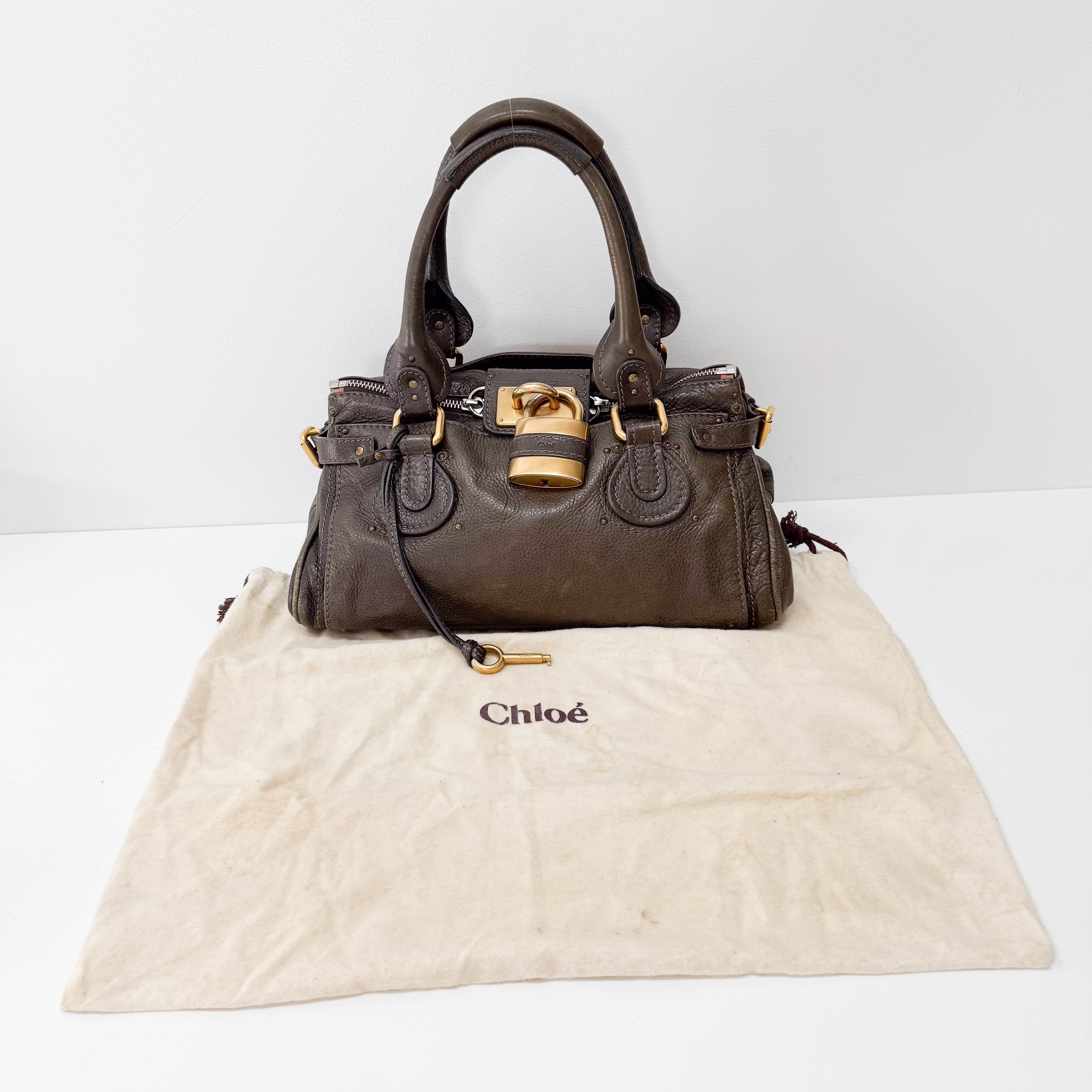 Paddington Khaki Leather Shoulder Bag