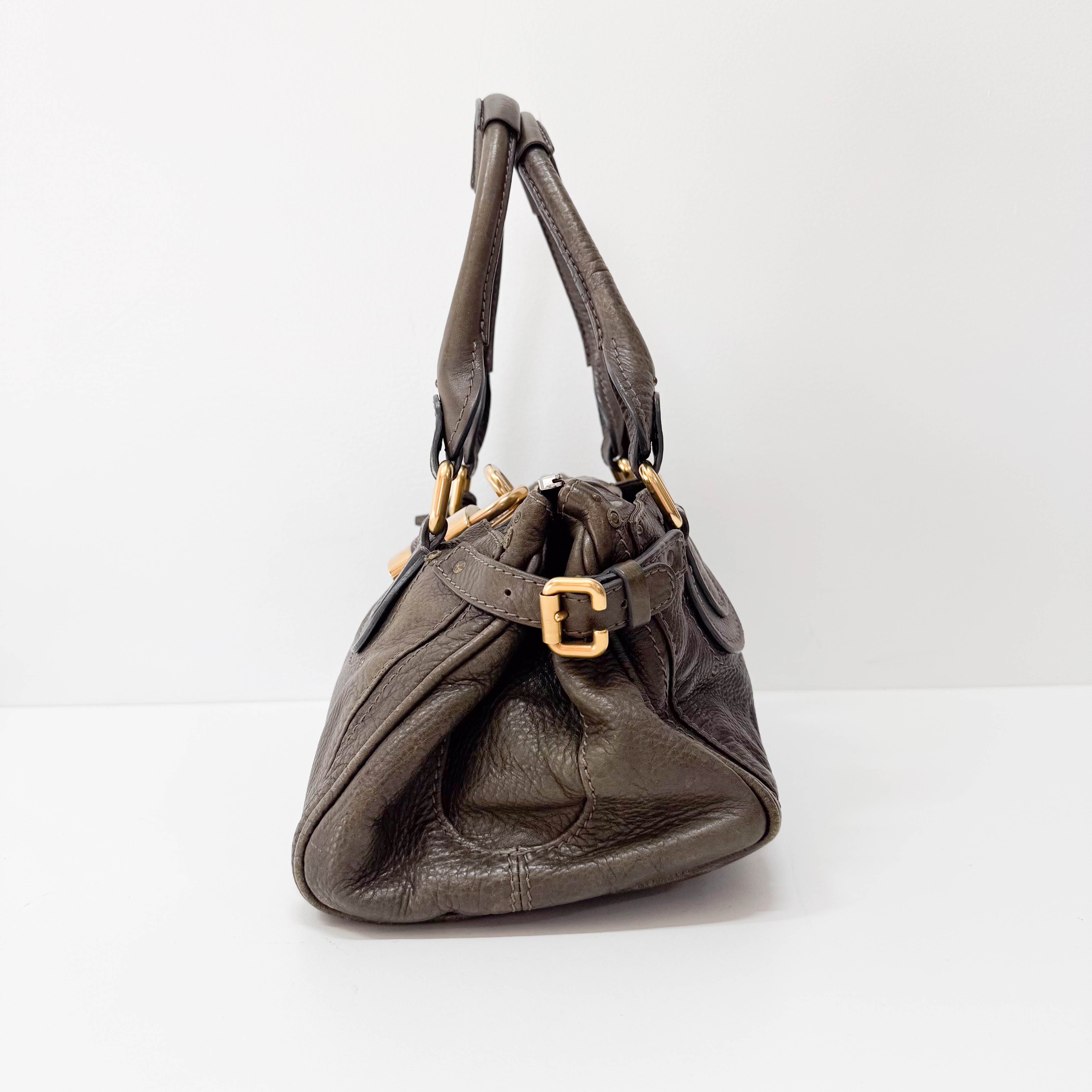 Paddington Khaki Leather Shoulder Bag