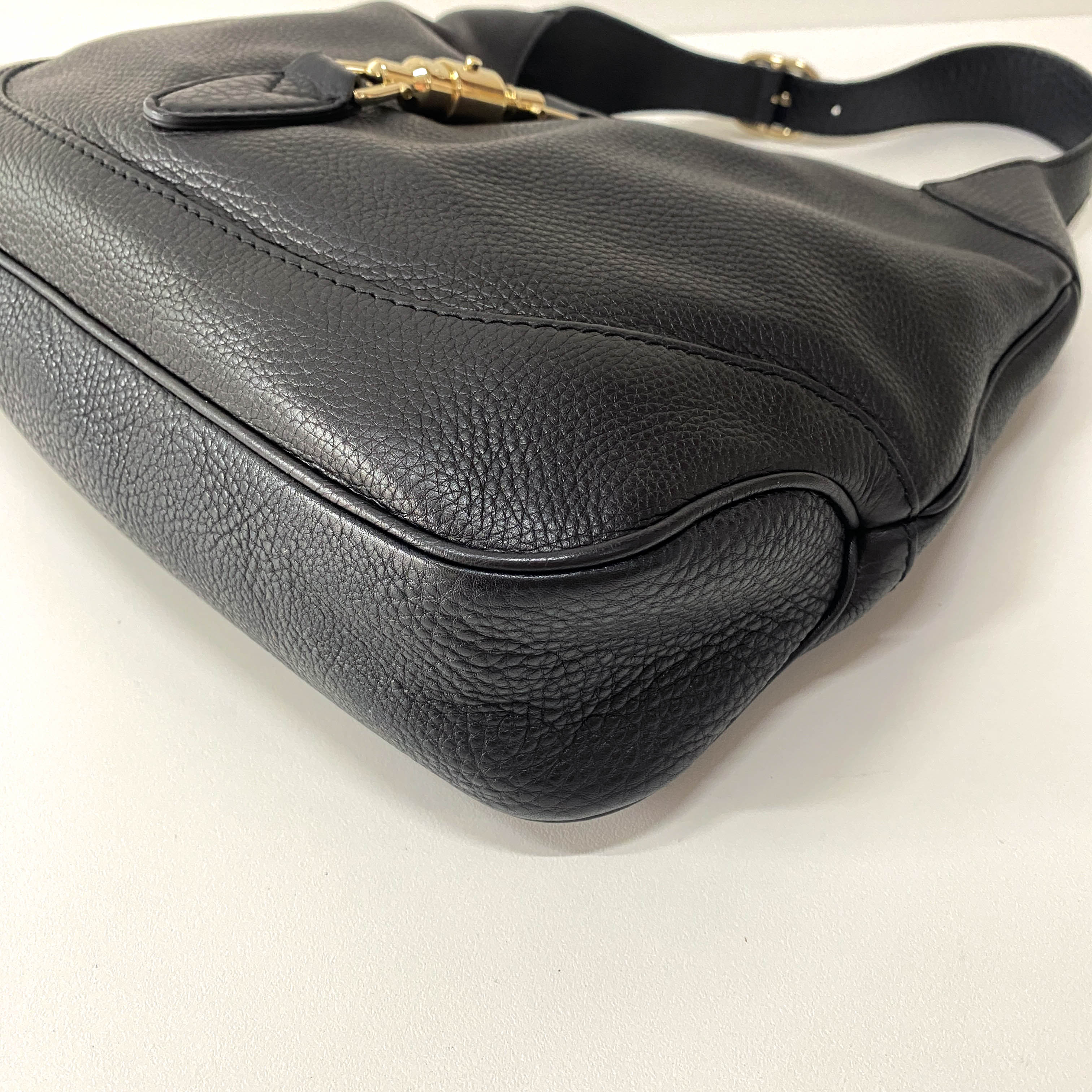 New Jackie Leather Black  Shoulder Bag