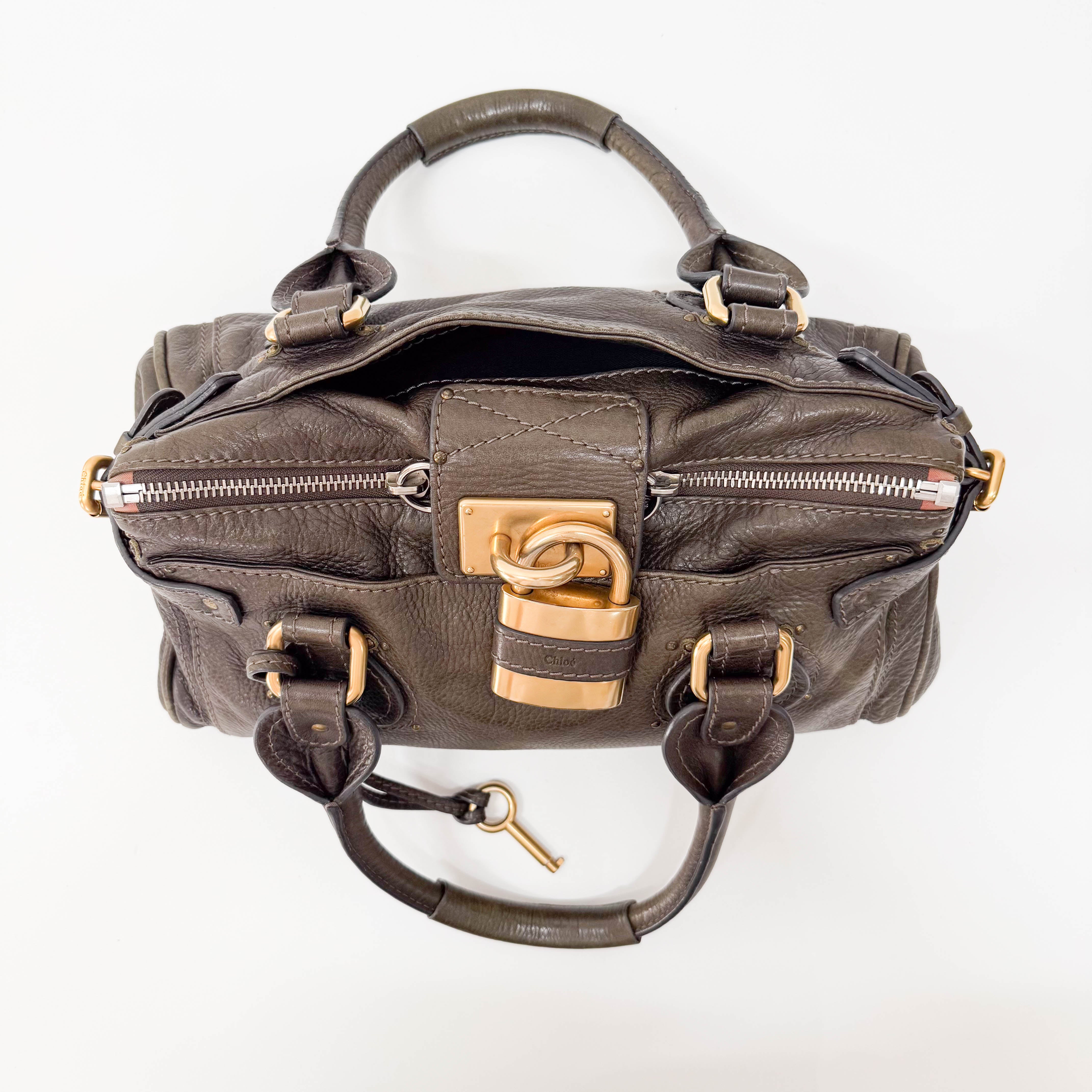 Paddington Khaki Leather Shoulder Bag