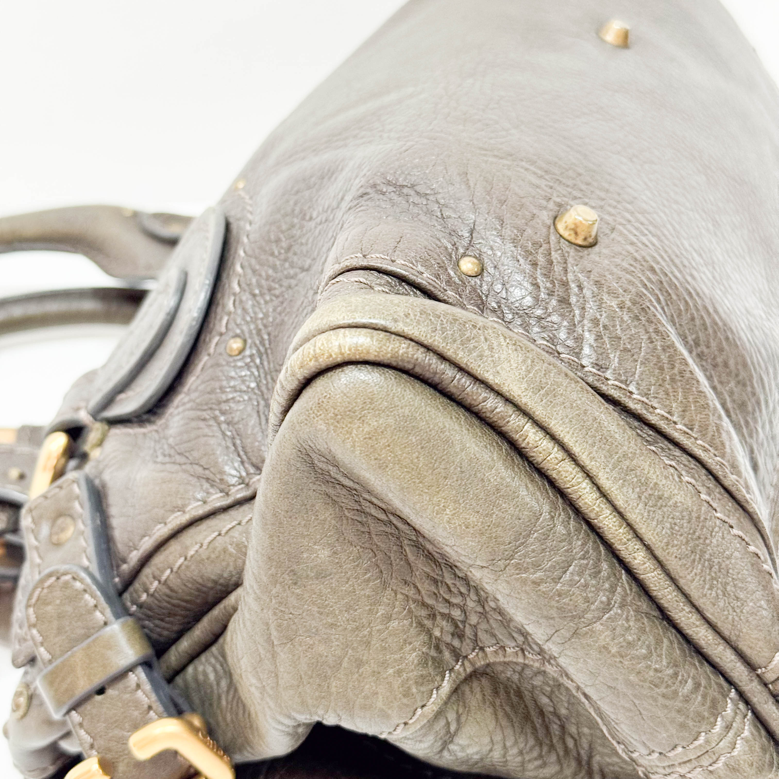 Paddington Khaki Leather Shoulder Bag