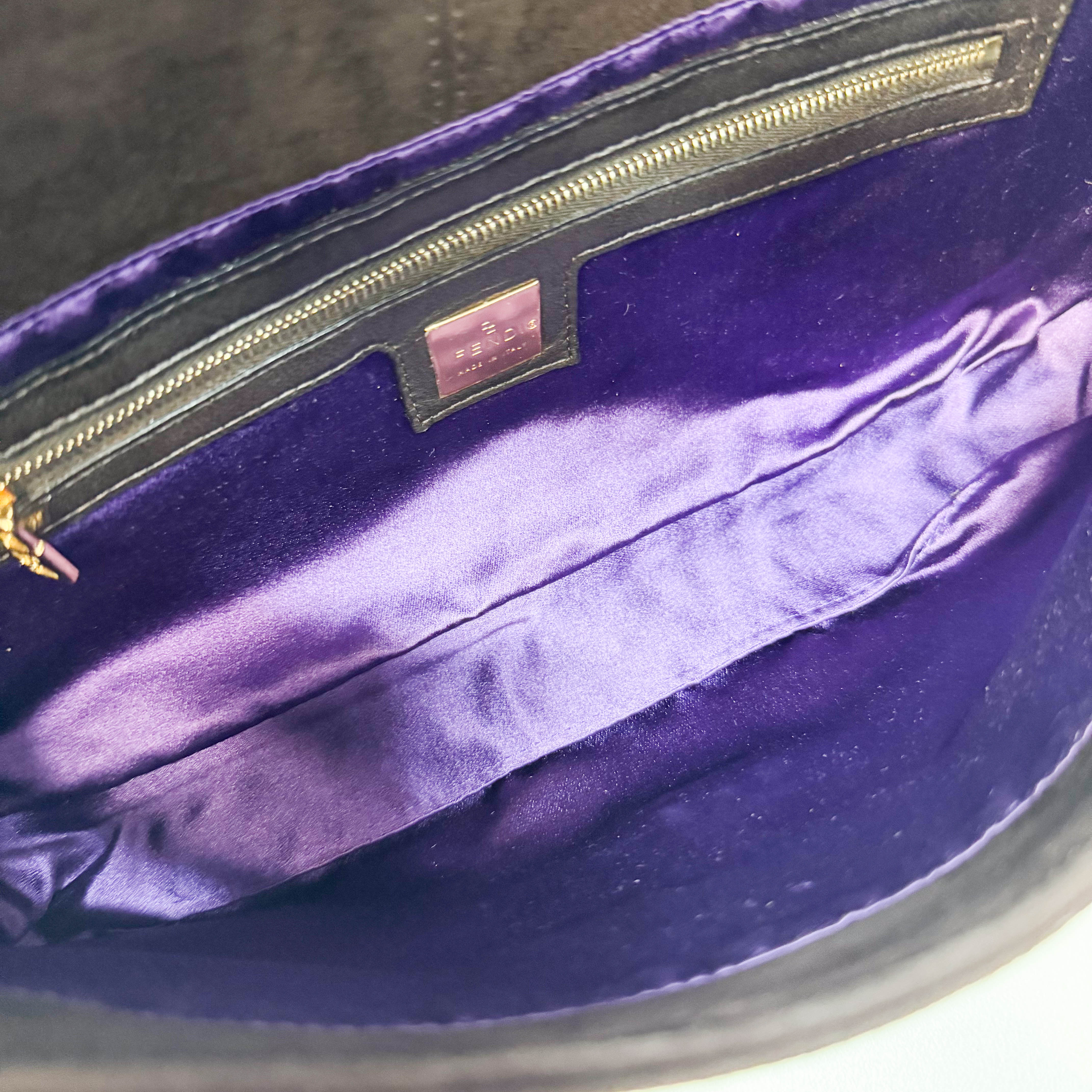 Baguette Brown Suede Shoulder Bag