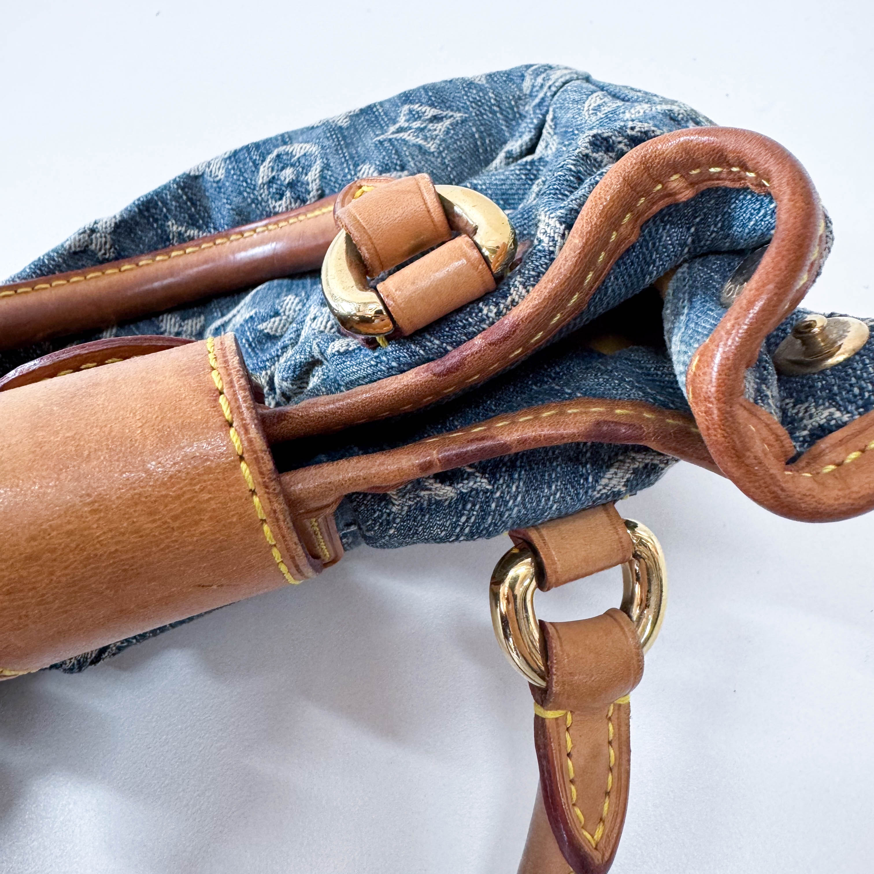 Blue Denim Monogram Pleaty Handbag