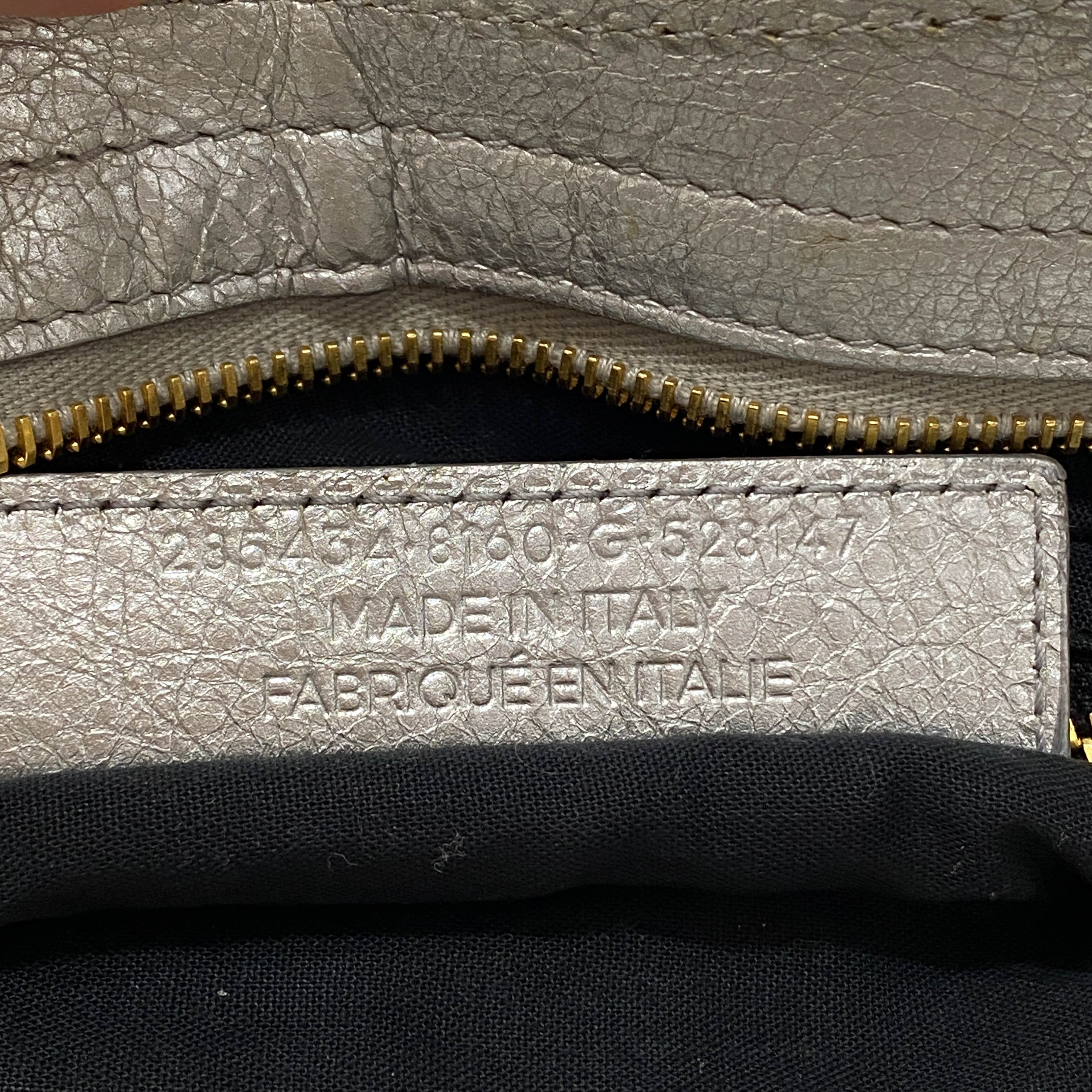 The City Metallic Silver Leather Bag