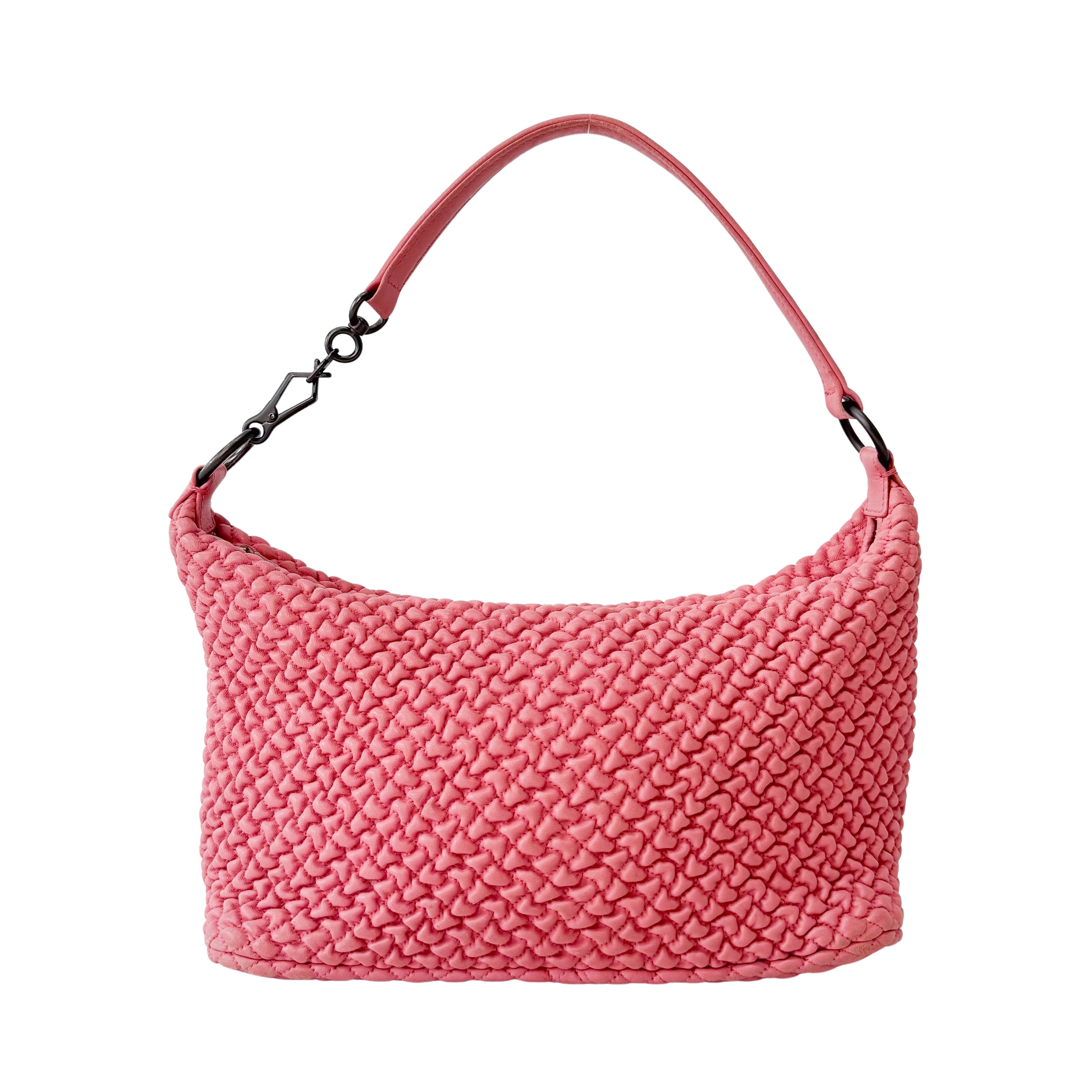 Intrecciato Pink Hobo Bag