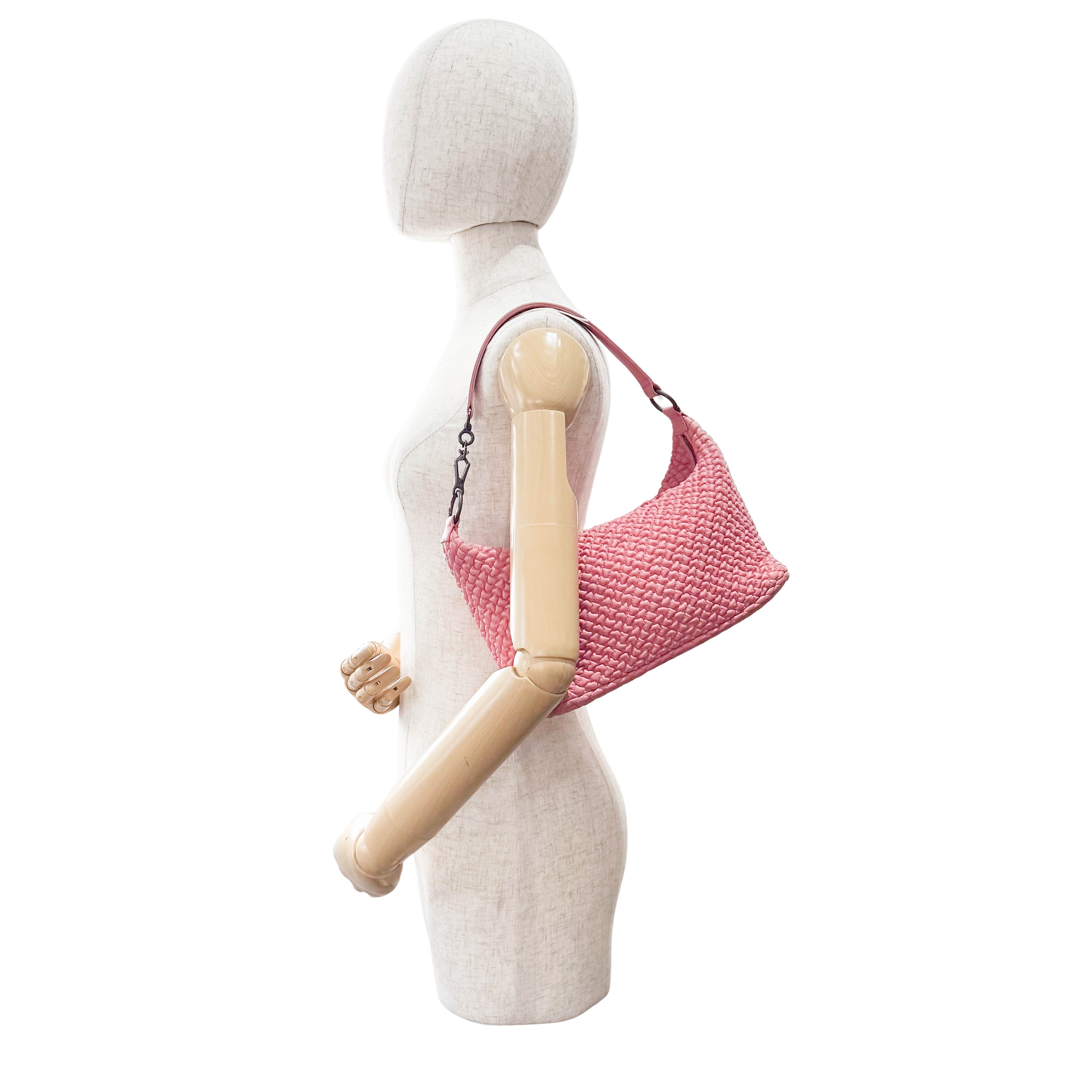 Intrecciato Pink Hobo Bag