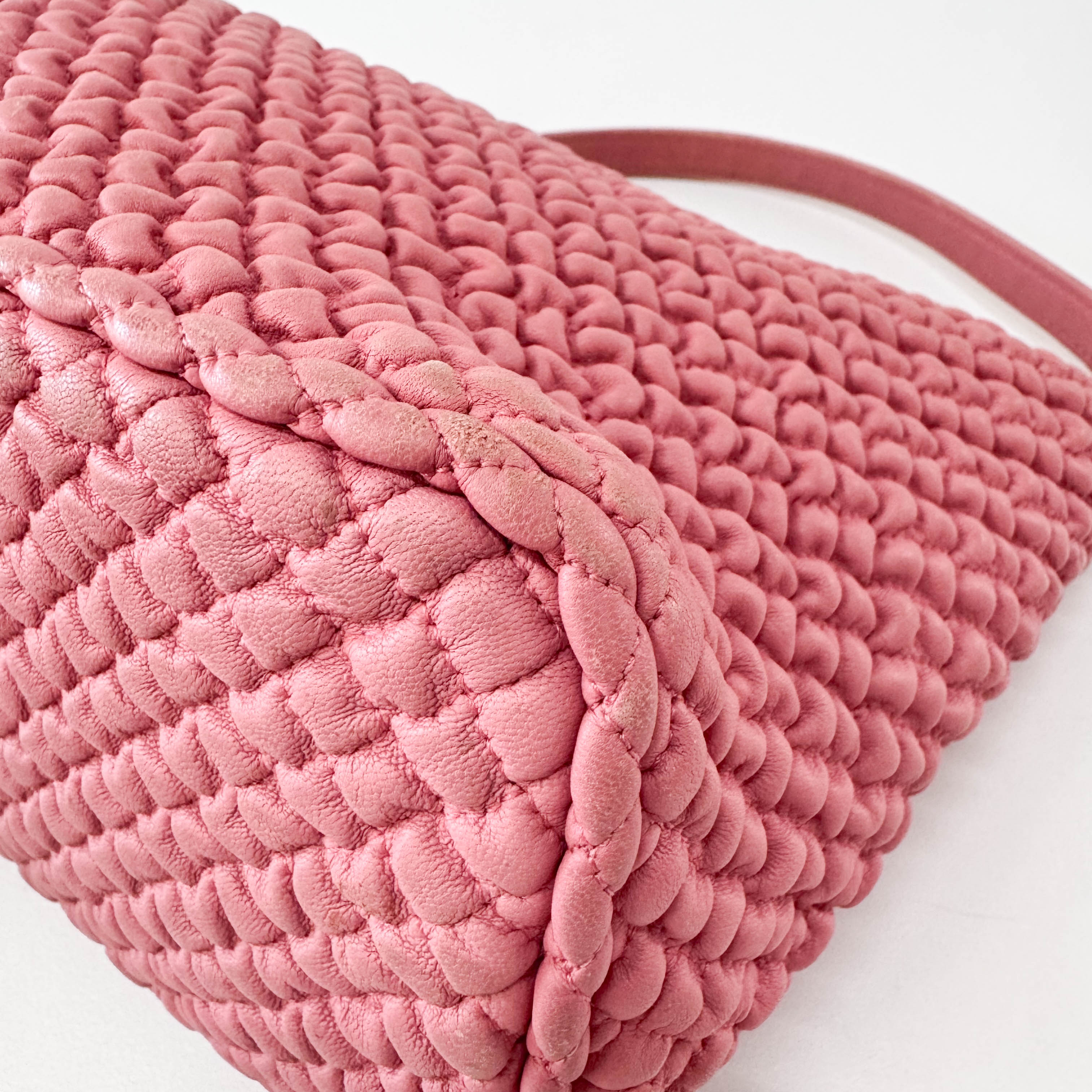 Intrecciato Pink Hobo Bag