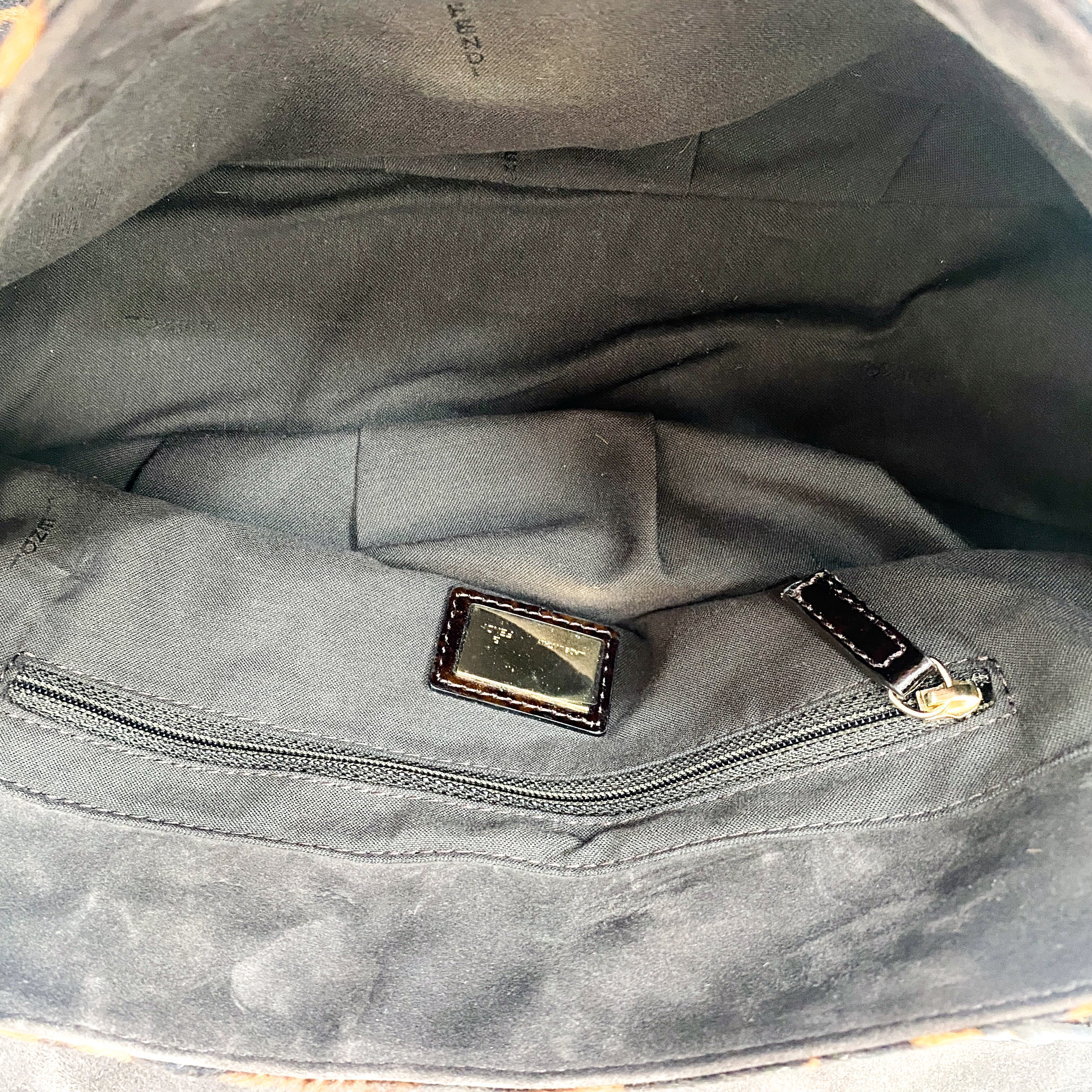 Mamma Baguette Leopard Print Pony Hair Shoulder Bag