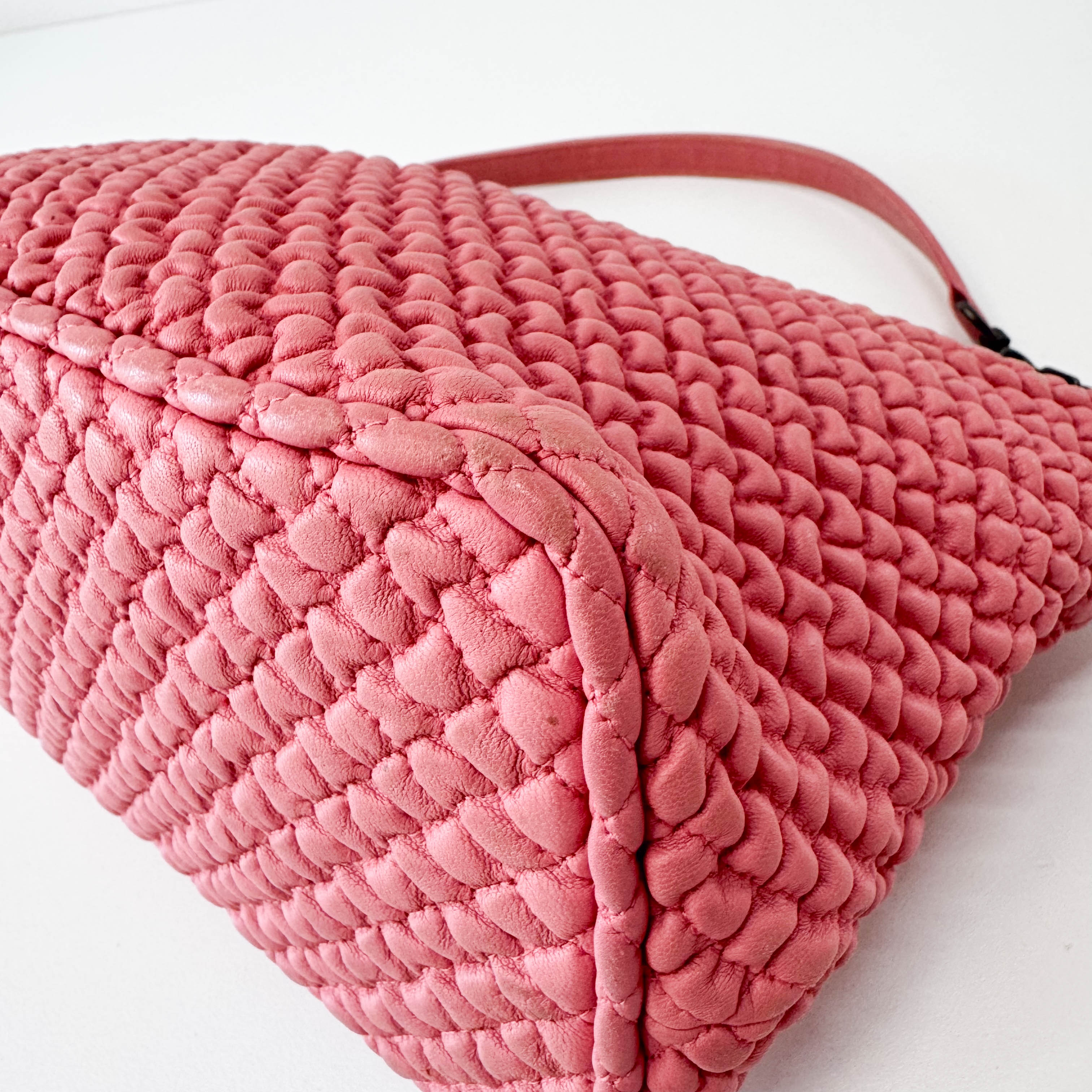 Intrecciato Pink Hobo Bag