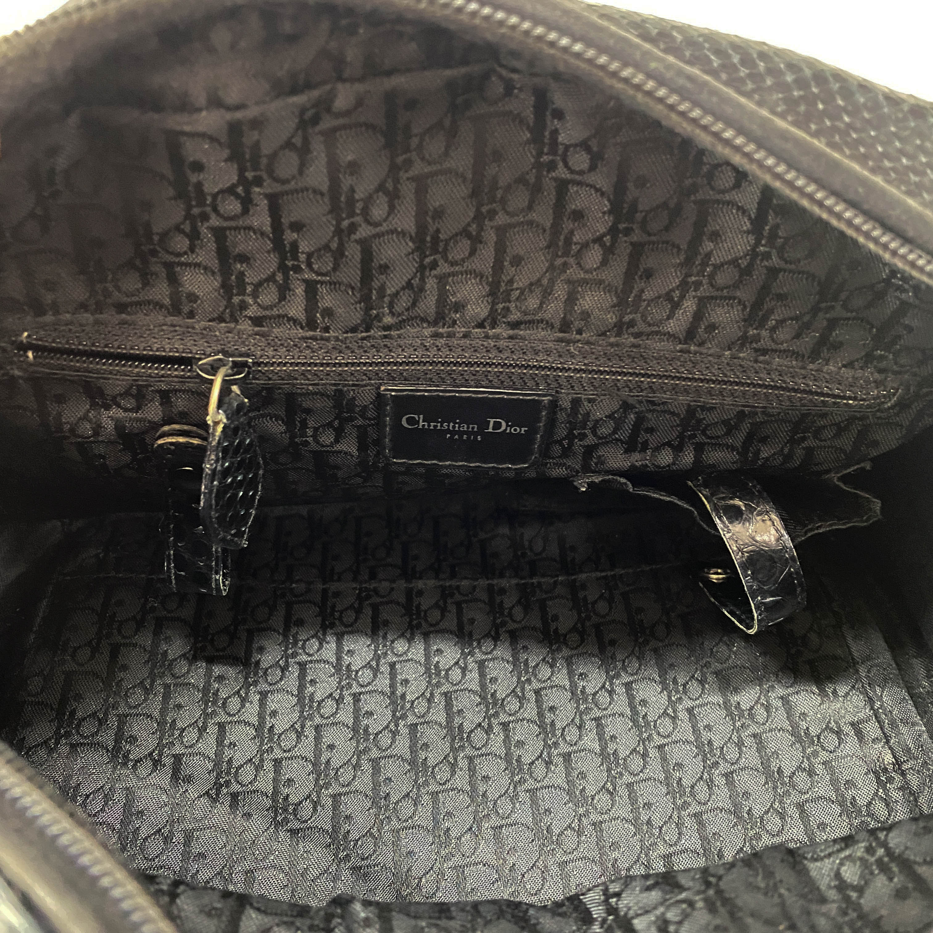 Gambler Black Suede & Python Leather Boston Bag