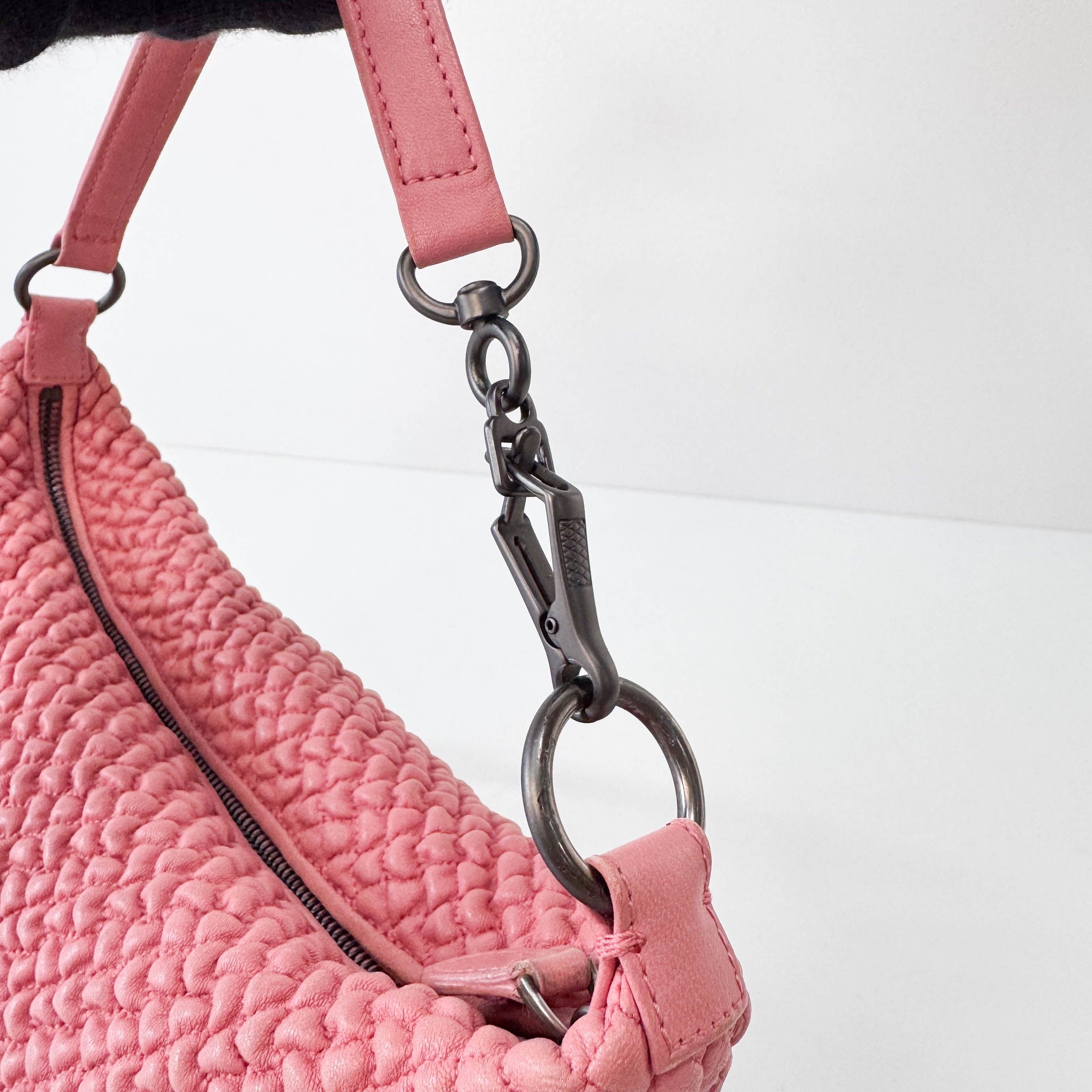 Intrecciato Pink Hobo Bag