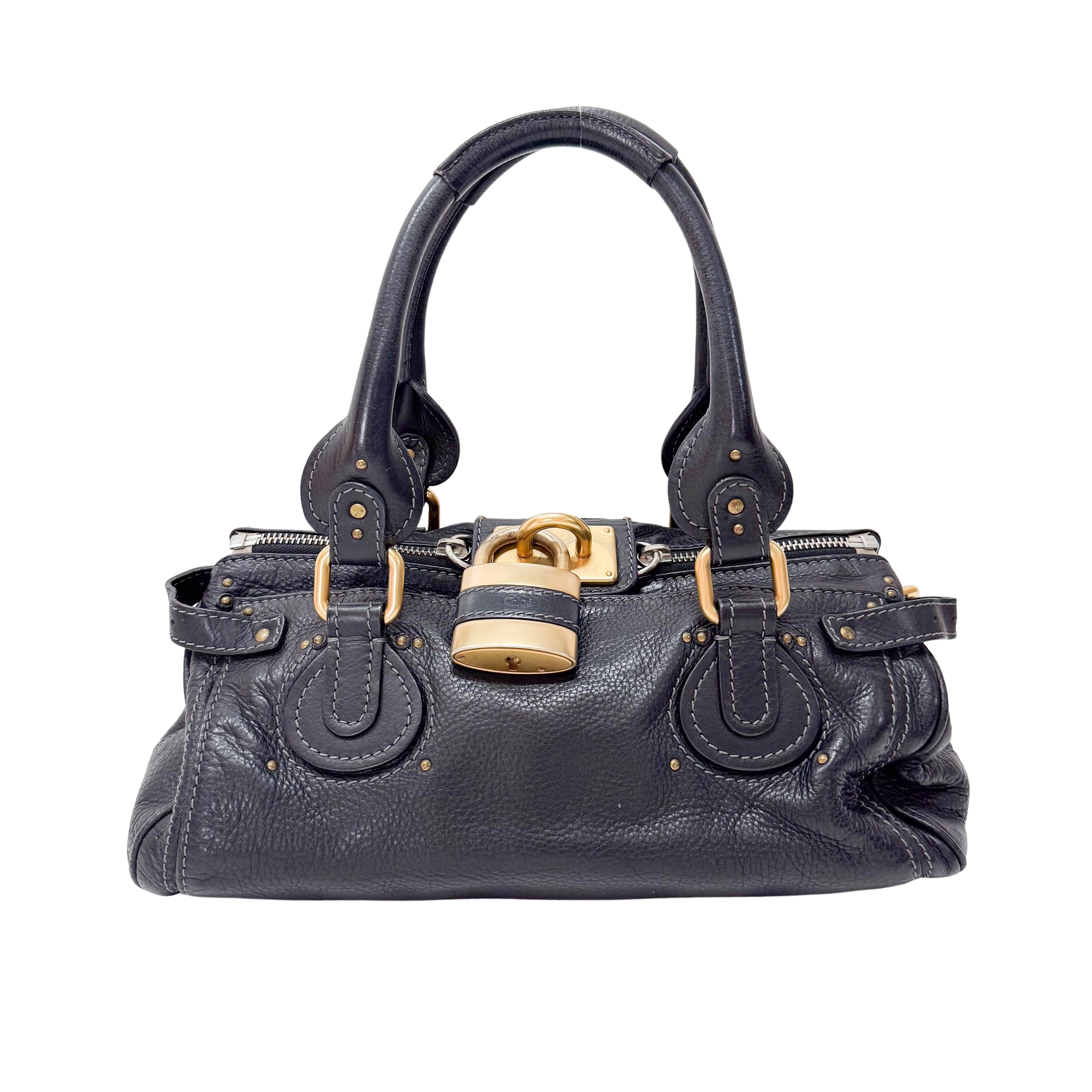 Paddington Black Leather Shoulder Bag