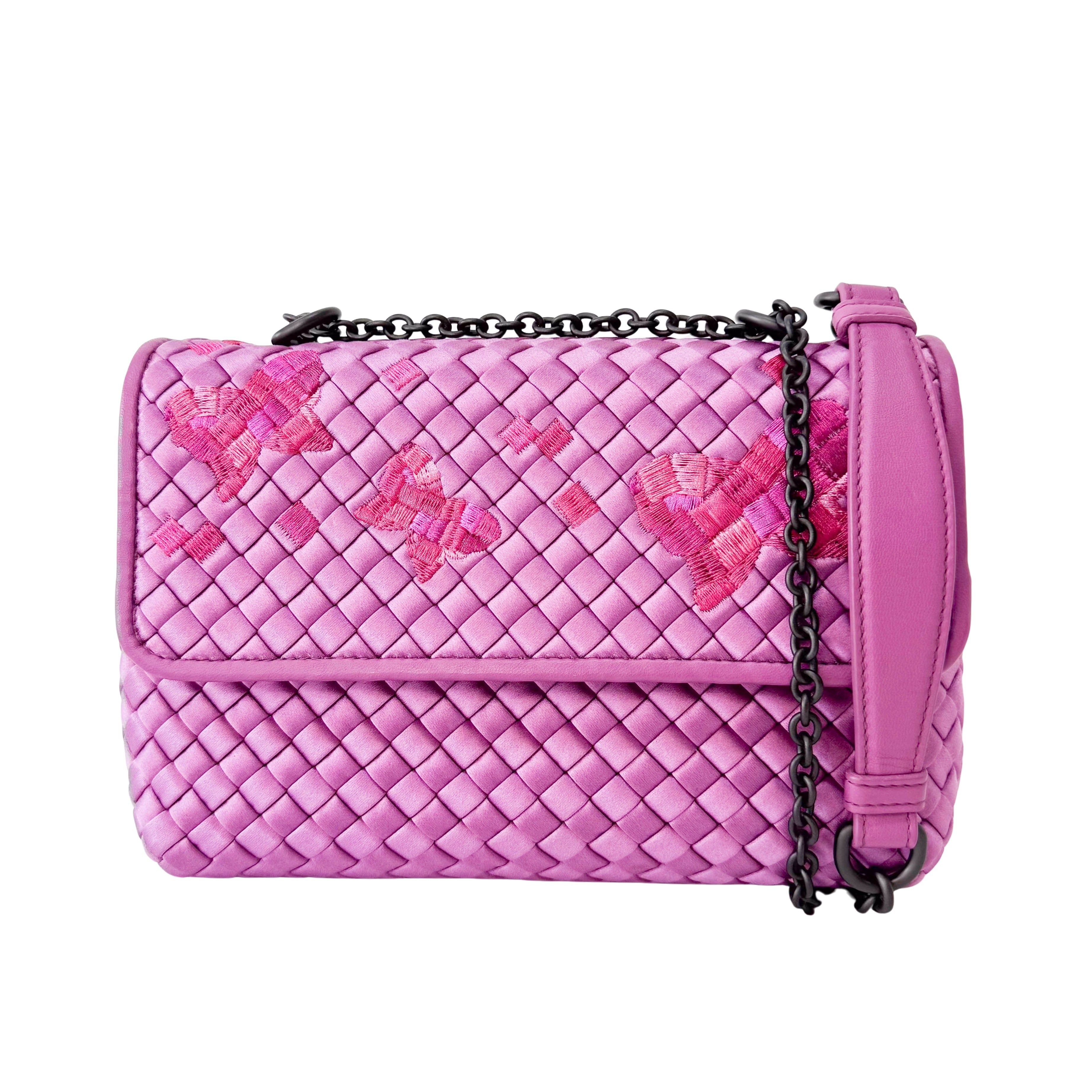 Purple Intrecciato Satin Bag