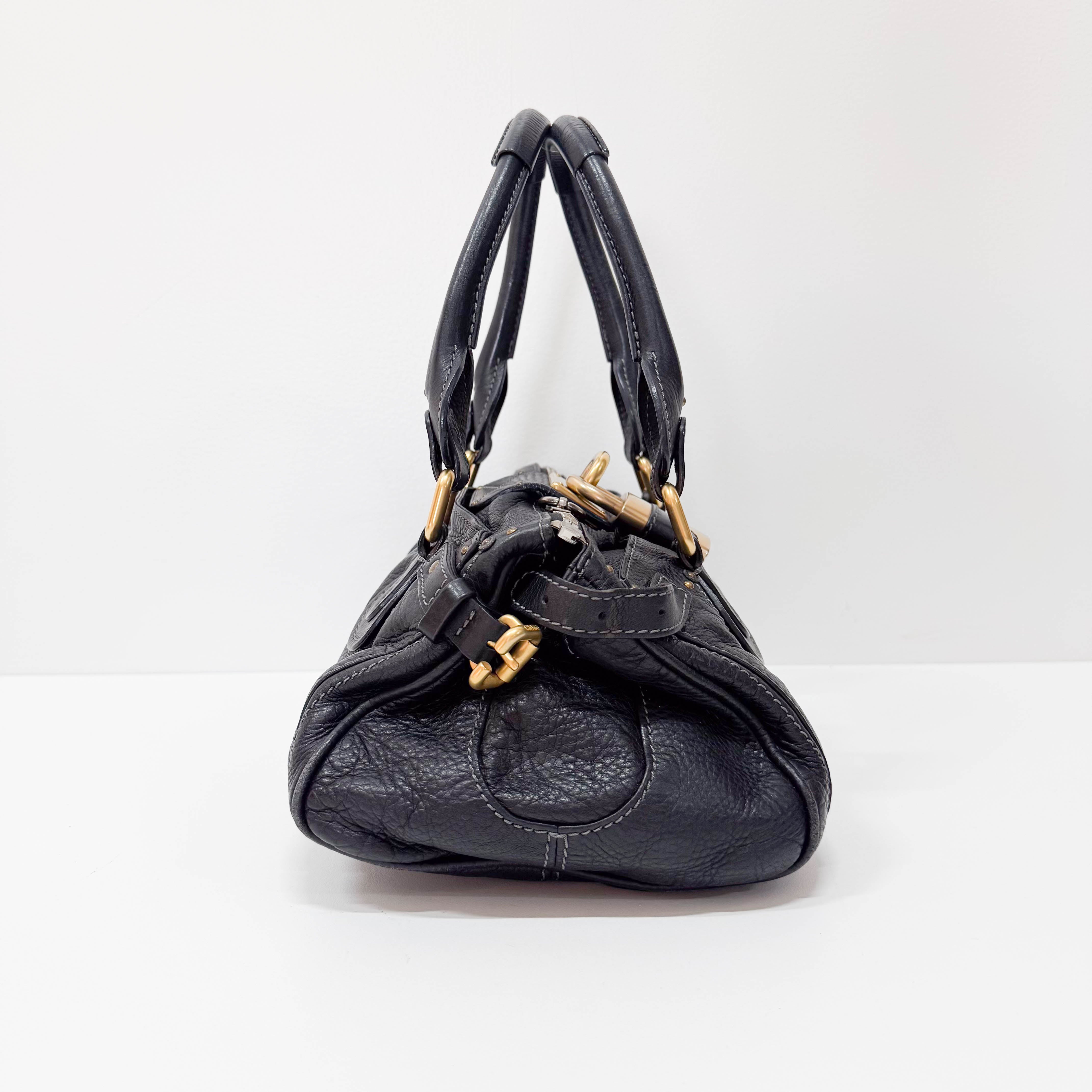 Paddington Black Leather Shoulder Bag
