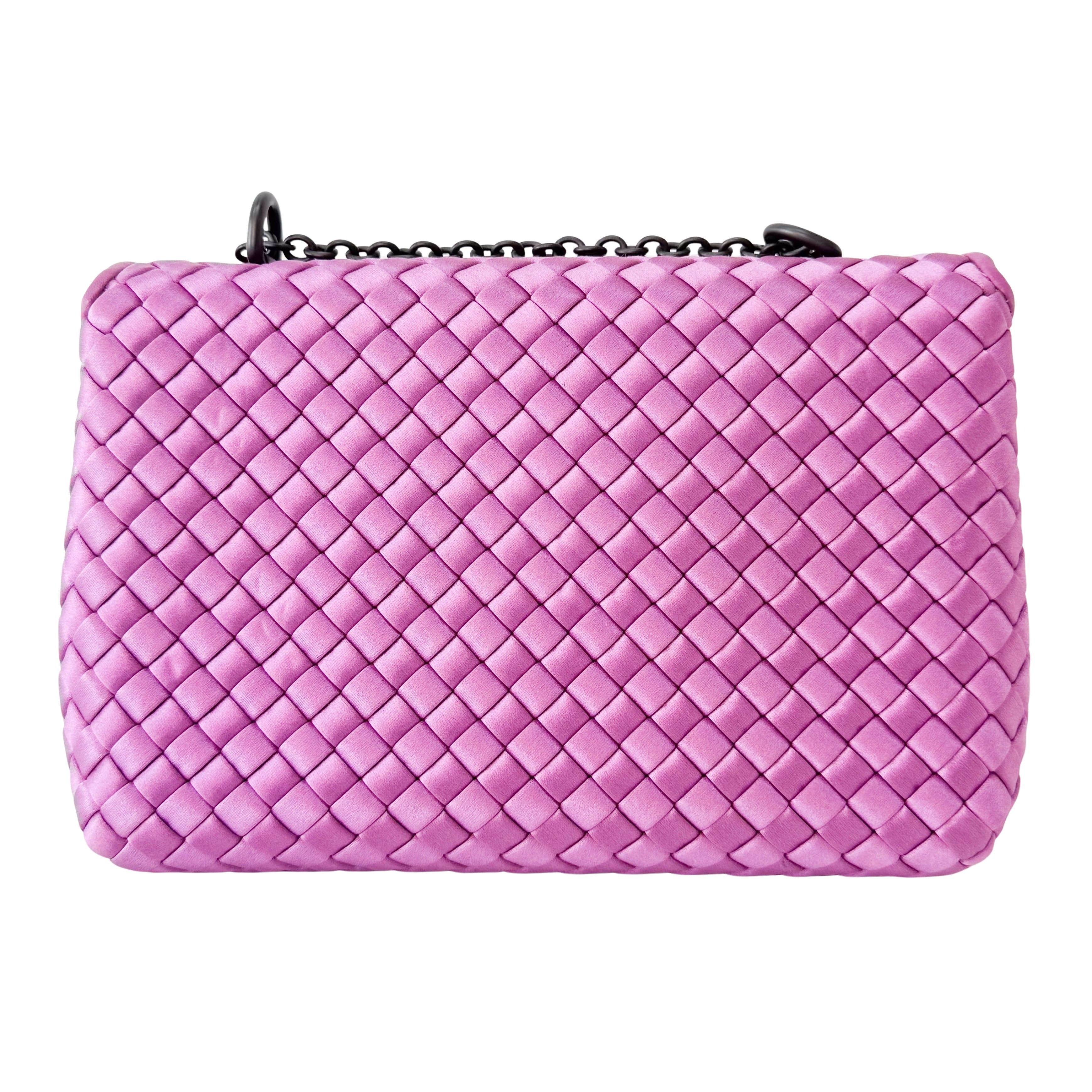 Purple Intrecciato Satin Bag