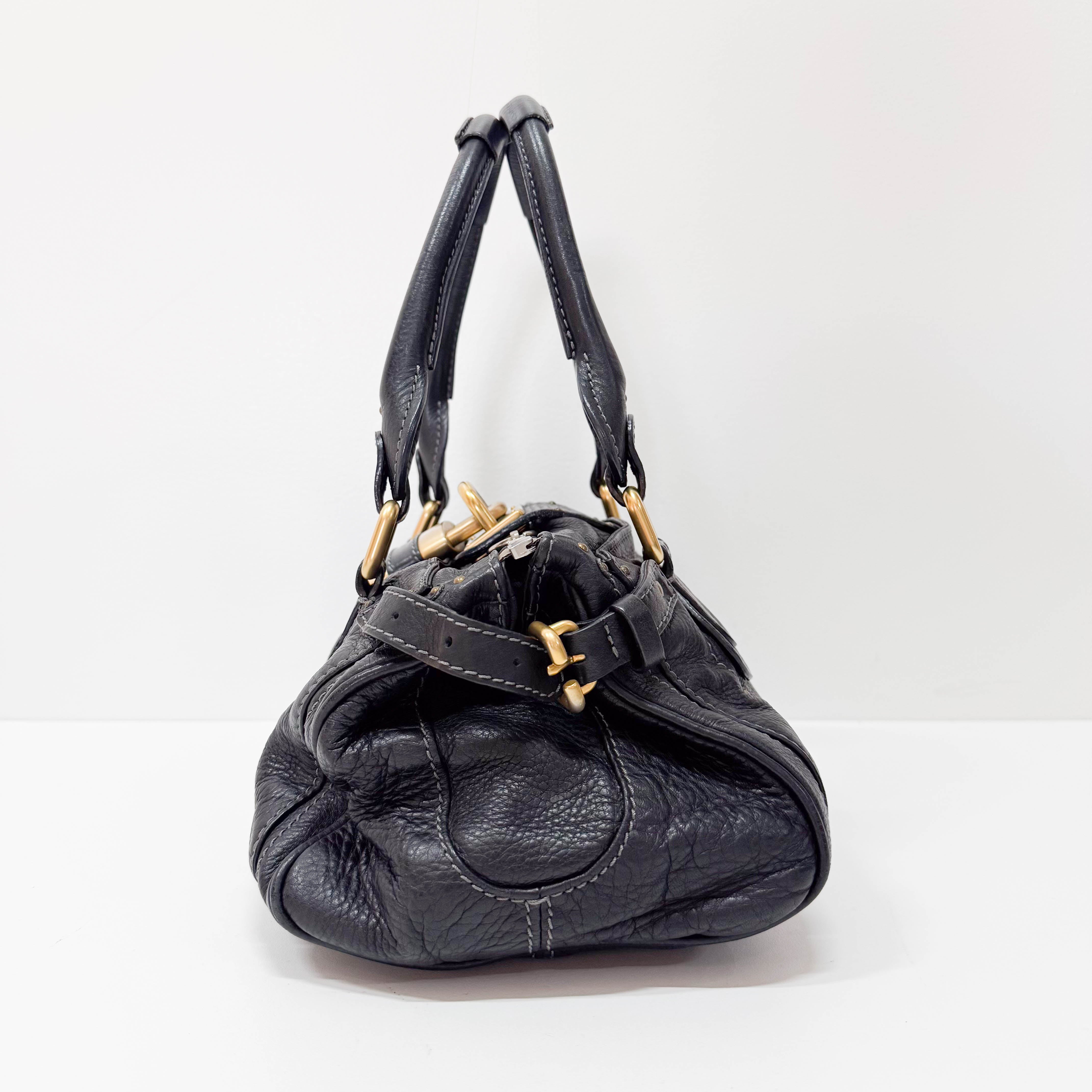 Paddington Black Leather Shoulder Bag
