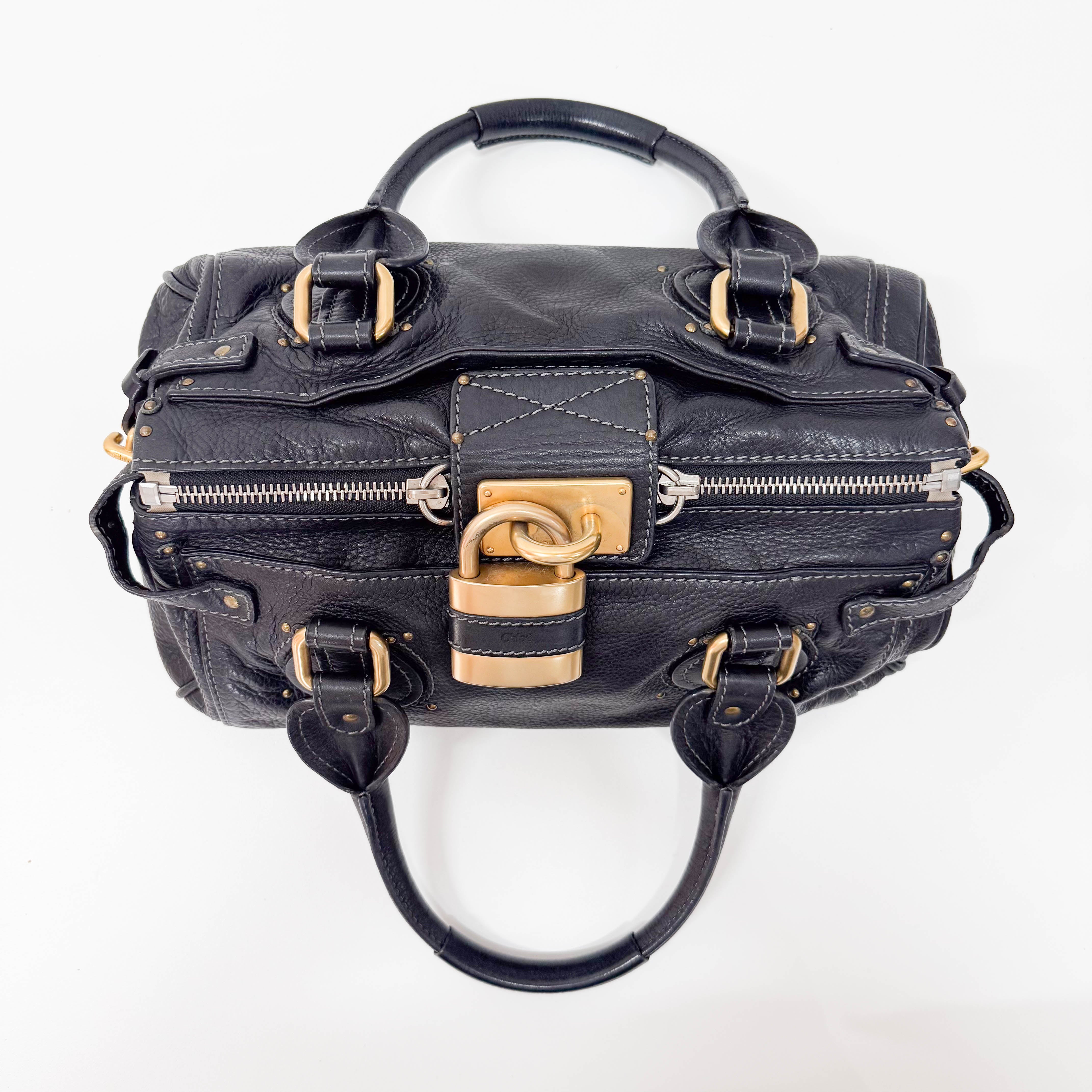 Paddington Black Leather Shoulder Bag