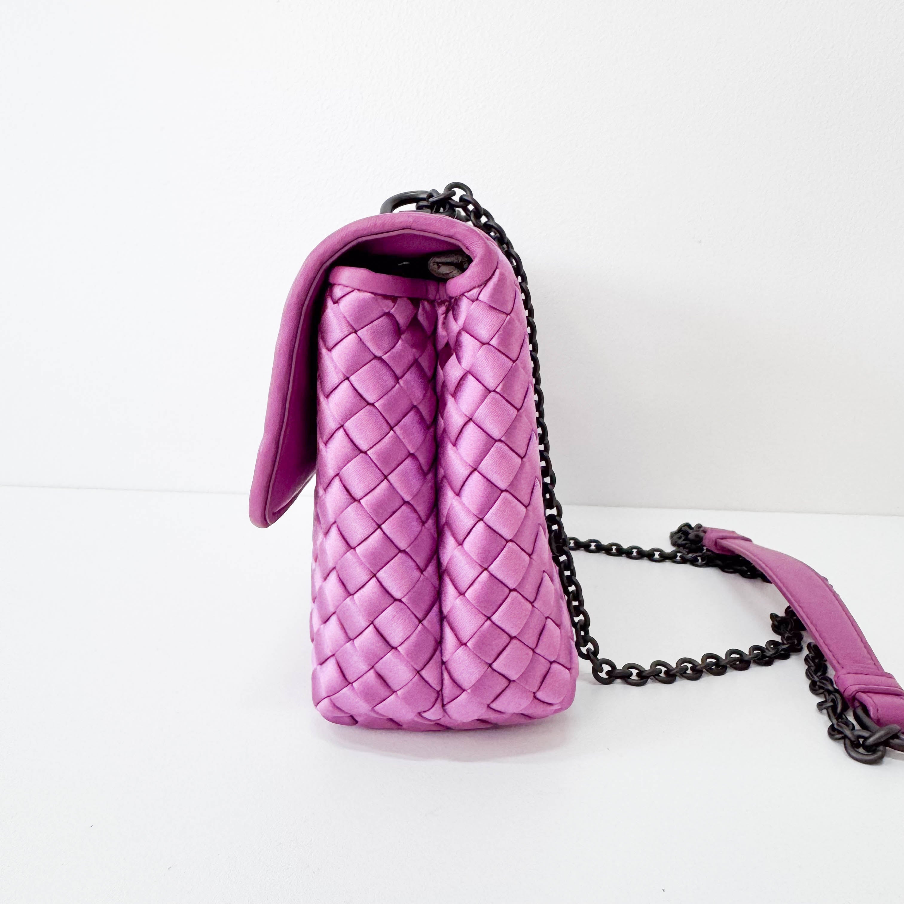 Purple Intrecciato Satin Bag