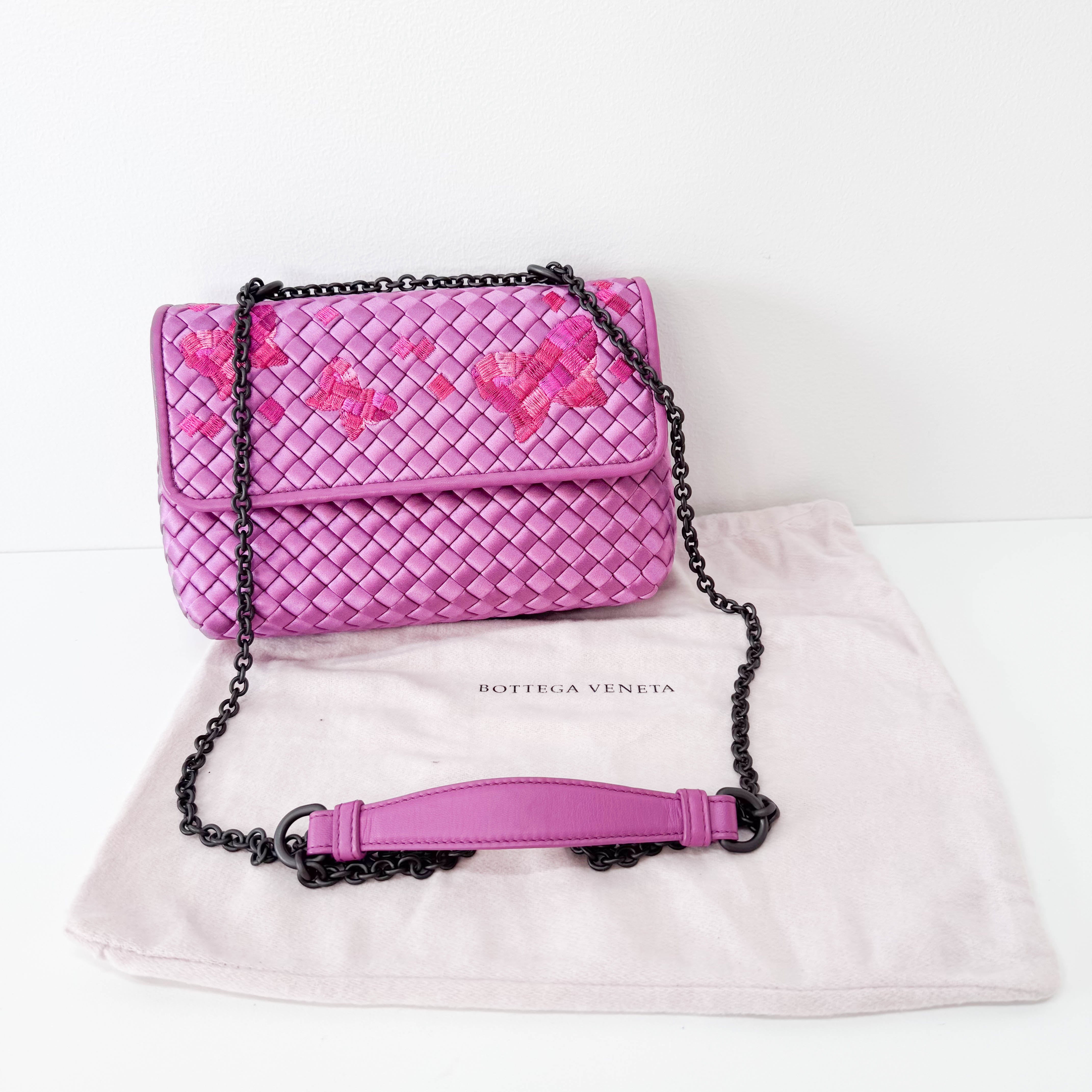 Purple Intrecciato Satin Bag