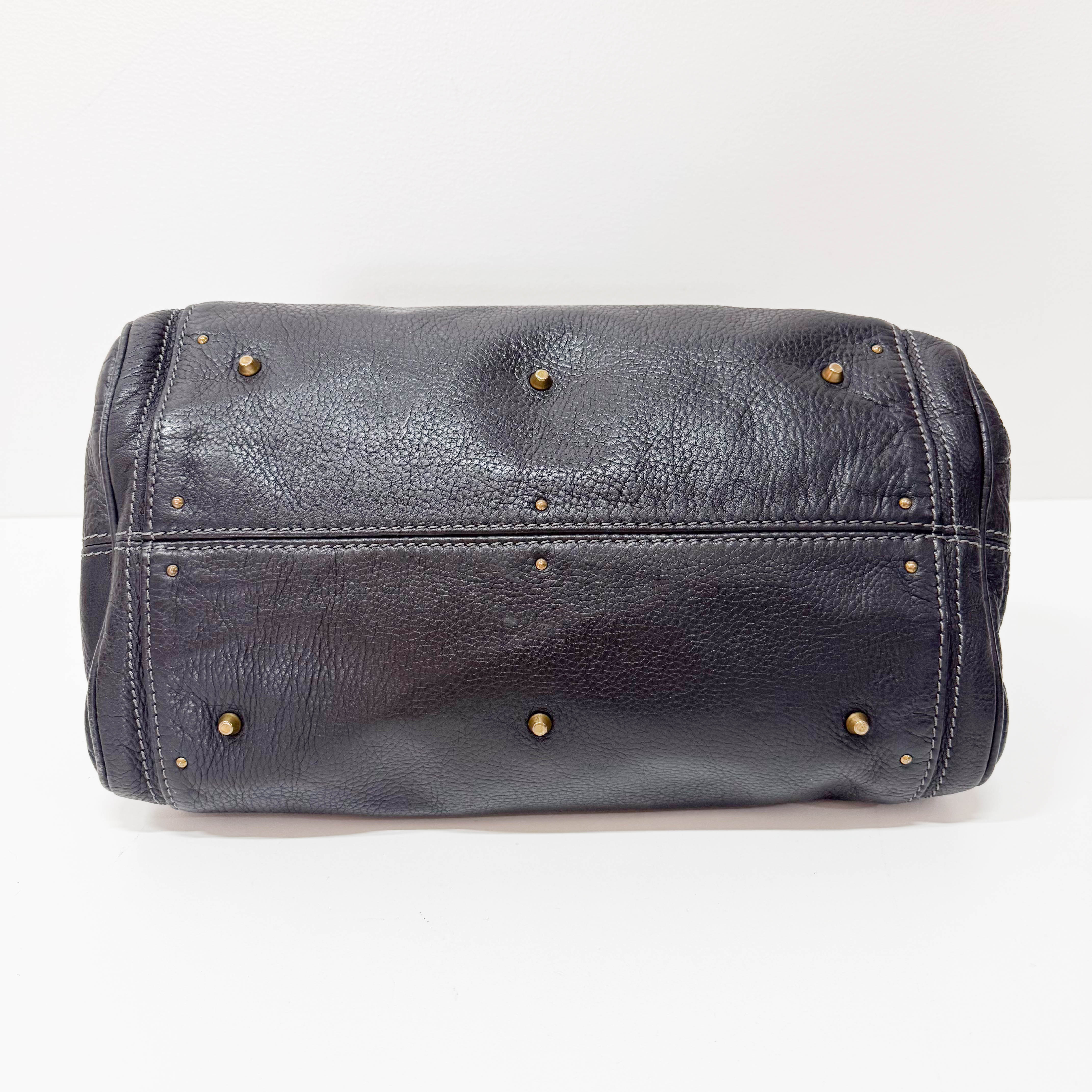 Paddington Black Leather Shoulder Bag