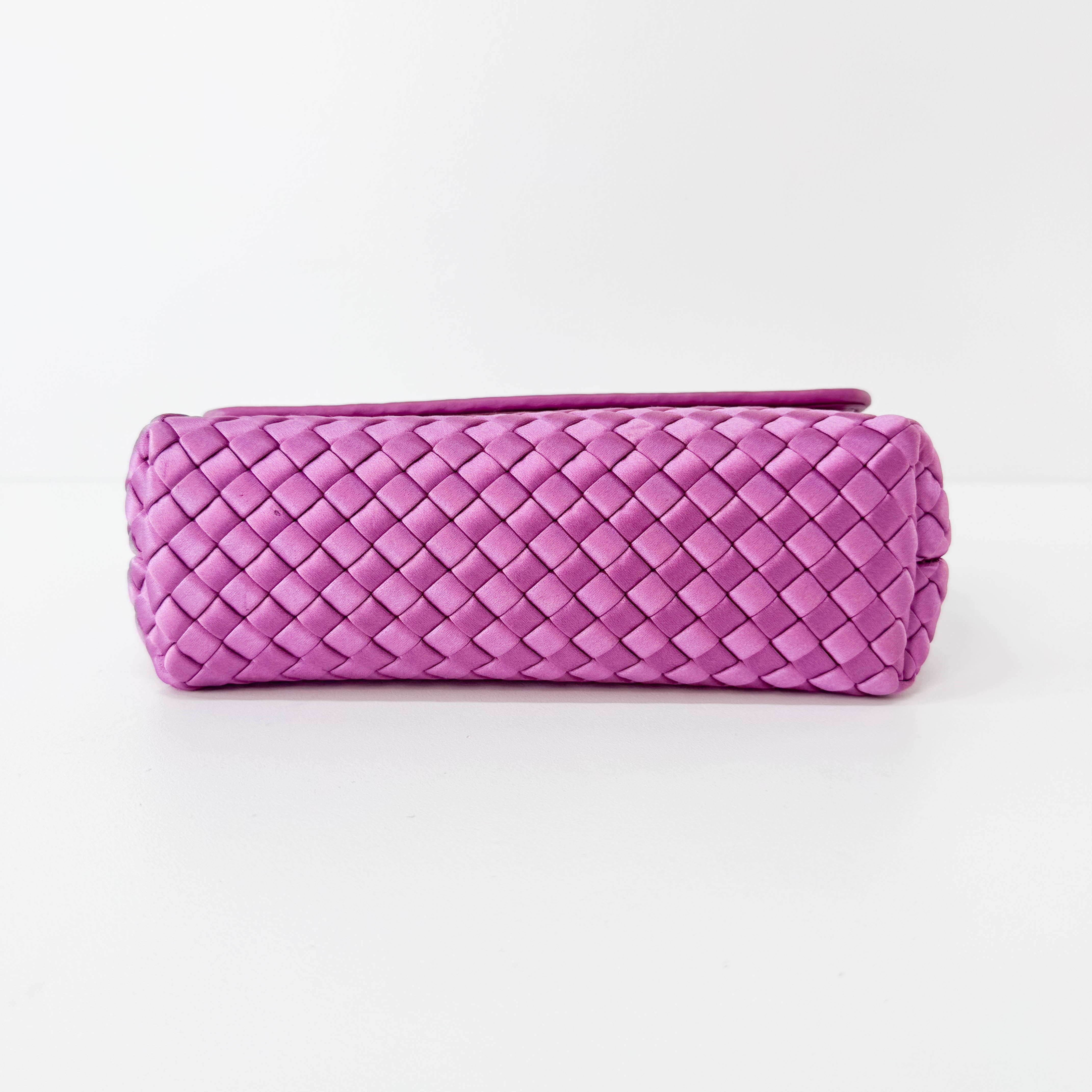 Purple Intrecciato Satin Bag