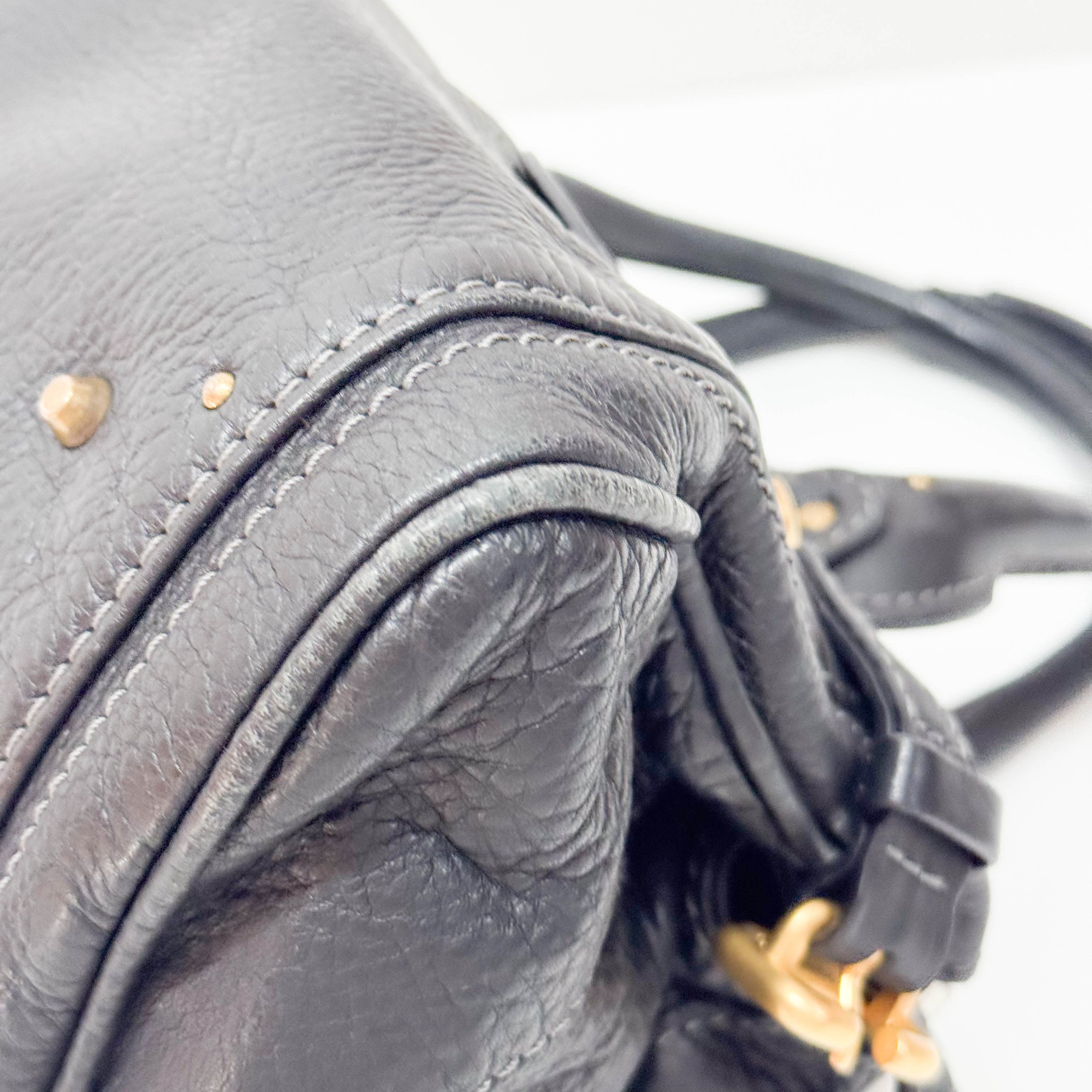 Paddington Black Leather Shoulder Bag