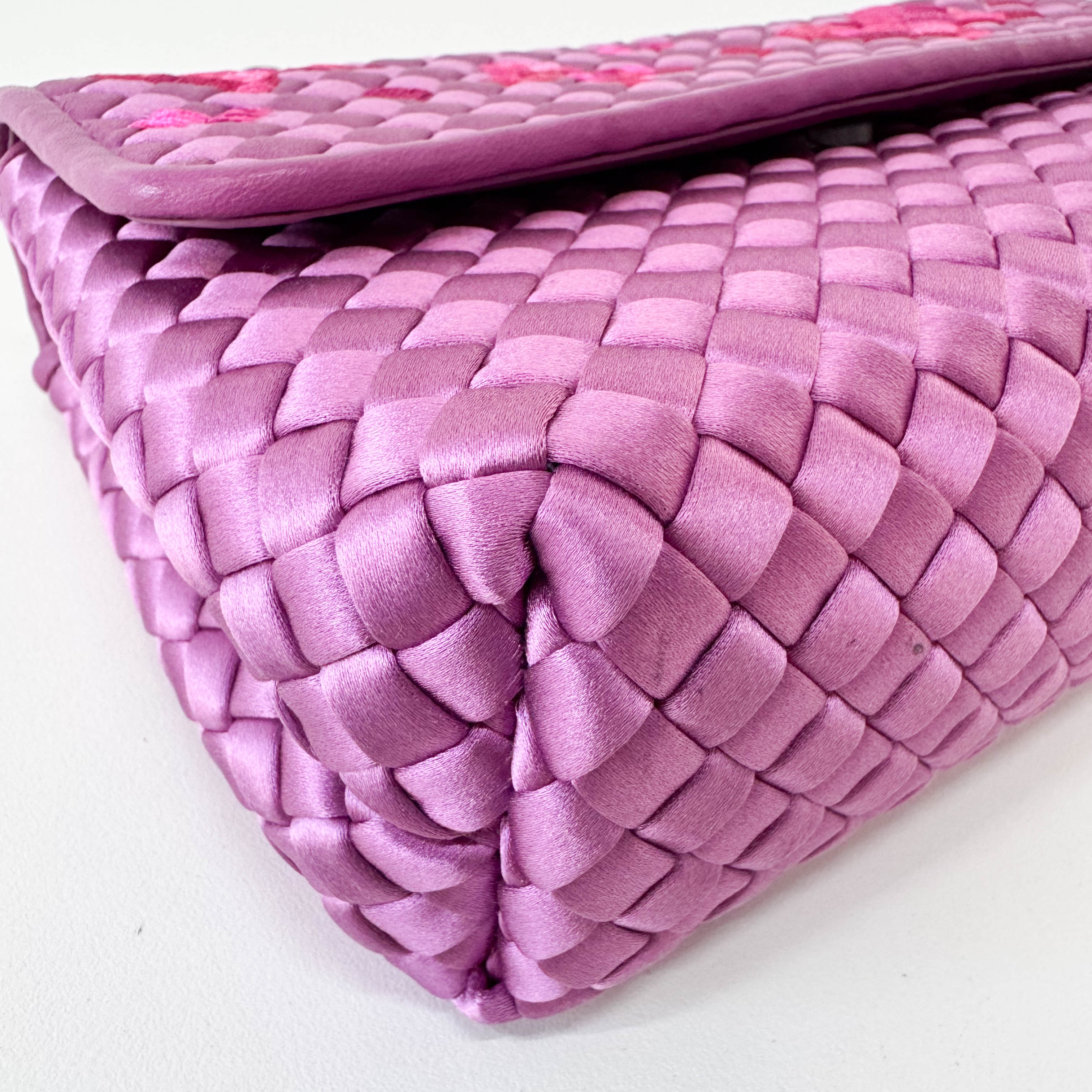 Purple Intrecciato Satin Bag