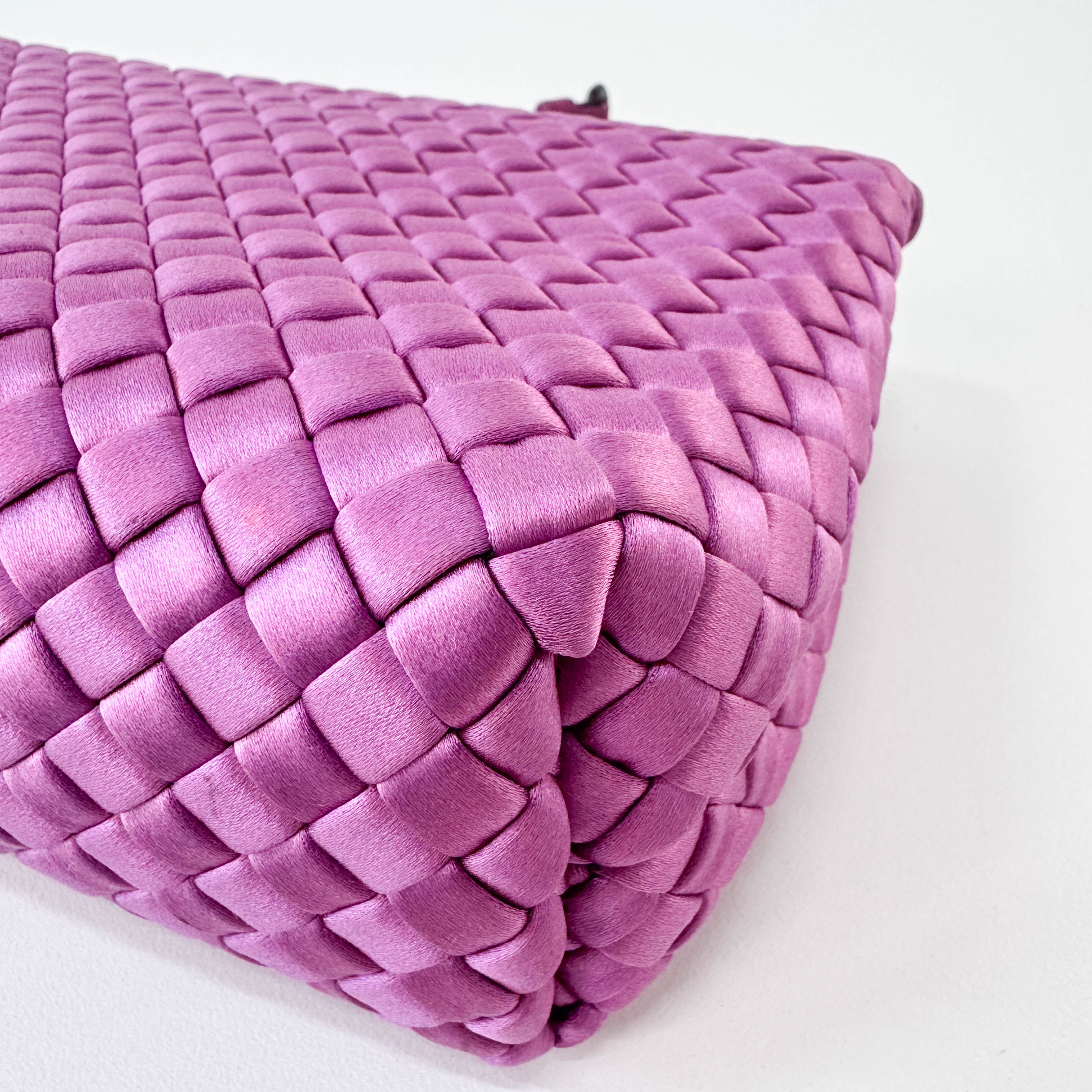 Purple Intrecciato Satin Bag