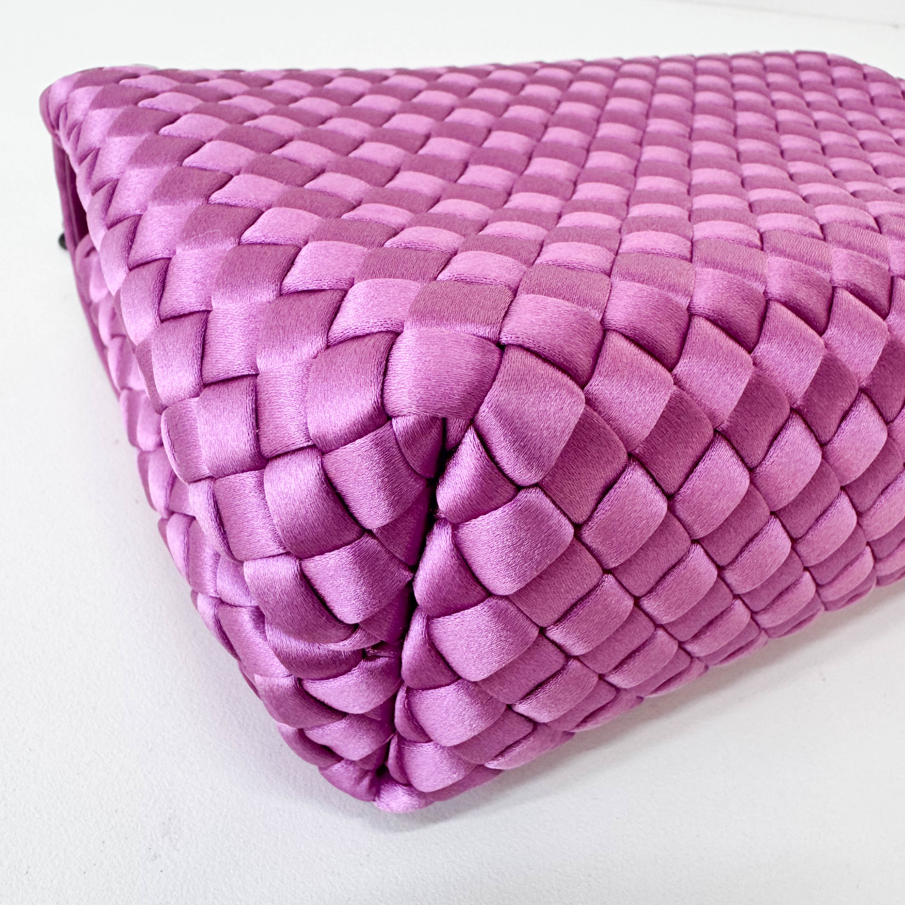 Purple Intrecciato Satin Bag